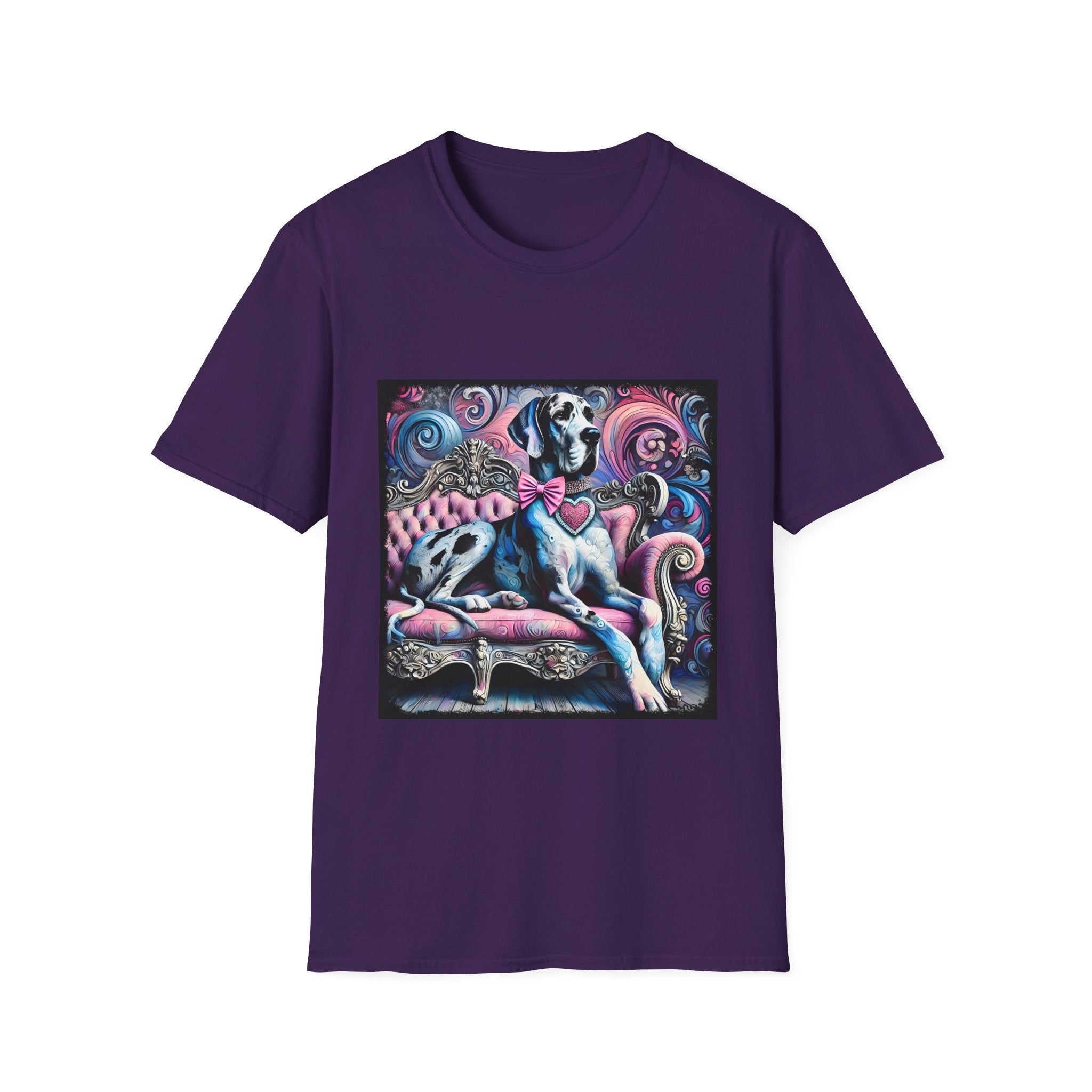 Great Dane Purple Heart Swirl | Unisex Dog T-Shirt