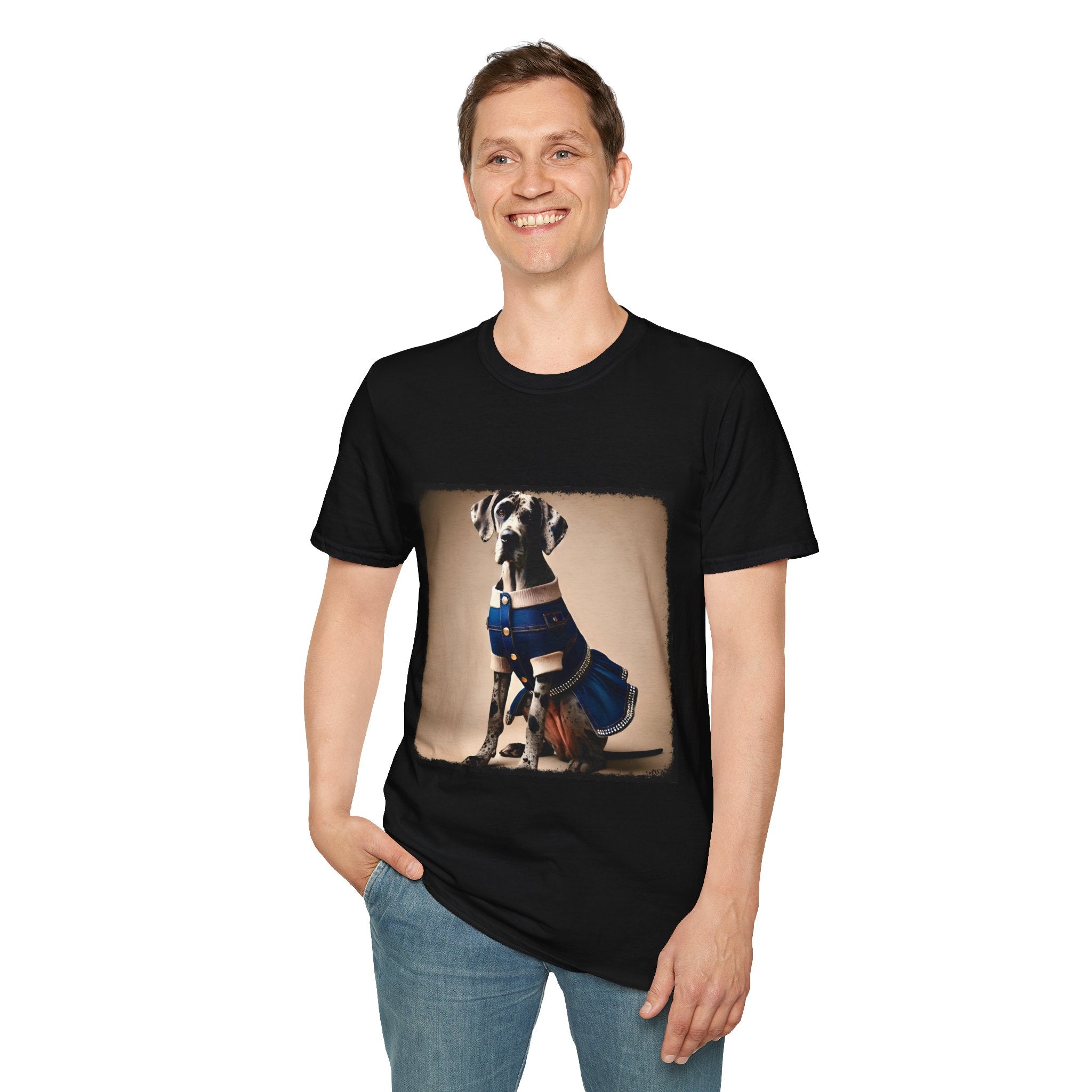 Great Dane Denim Darling | Unisex Dog T-Shirt
