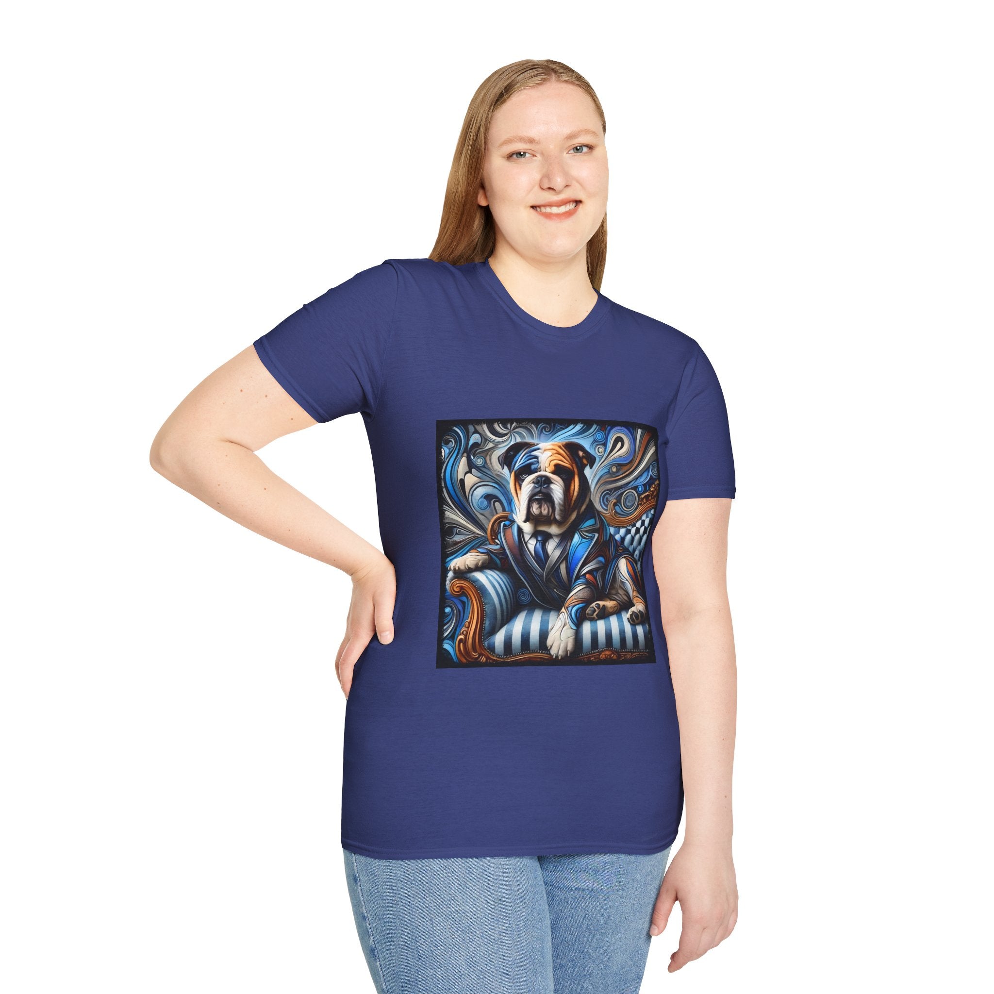 Bulldog Blue Swirl | Unisex Dog T-Shirt