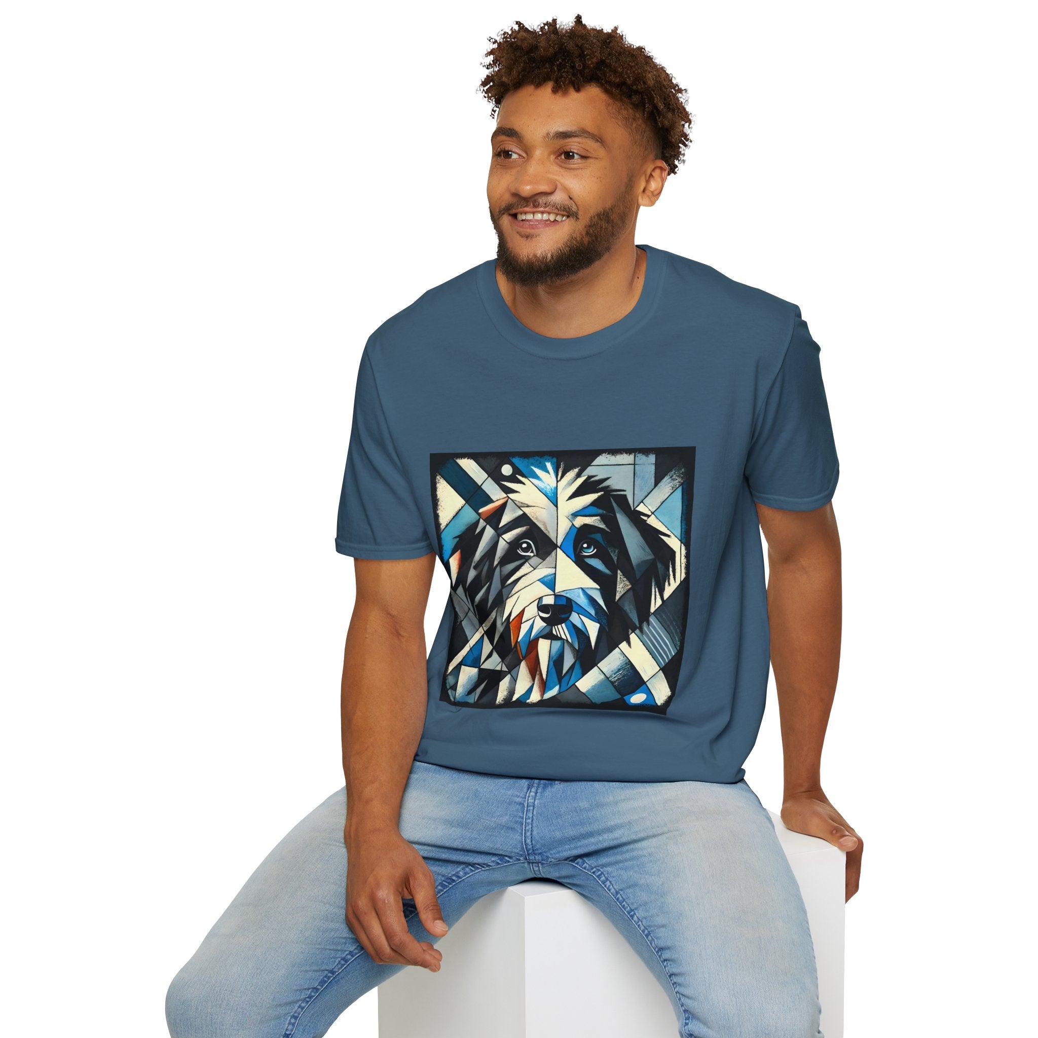 Bernedoodle Blue Geometric | Unisex Dog T-Shirt