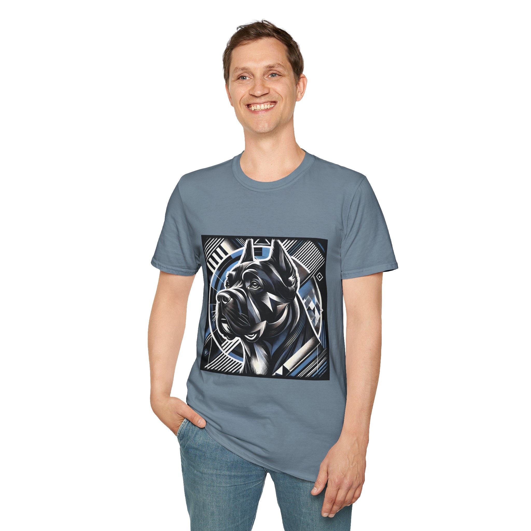 Cane Corso Blue and Black Geometric | Unisex Dog T-Shirt