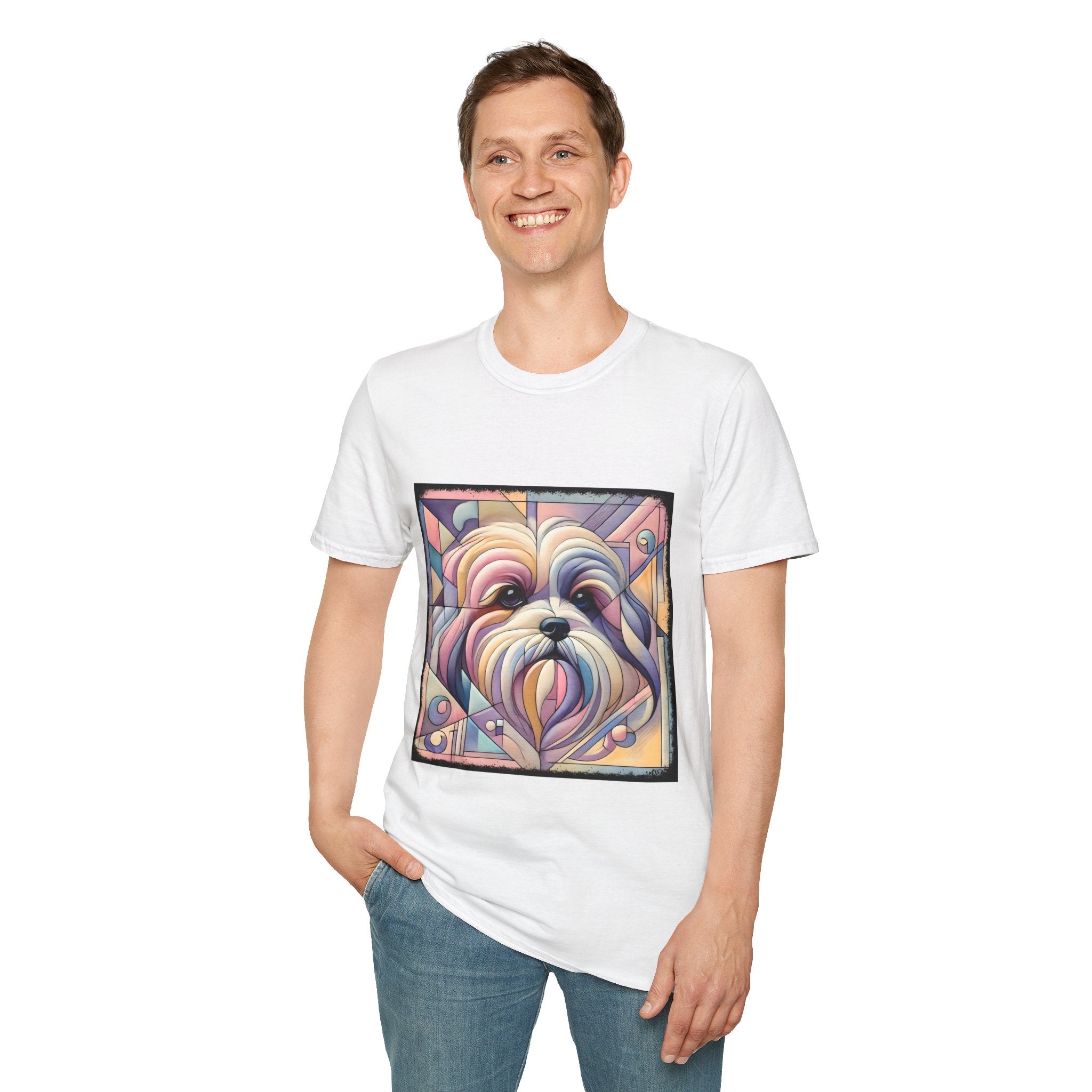 Lhasa Apso Pastel Geometric | Unisex Dog T-Shirt