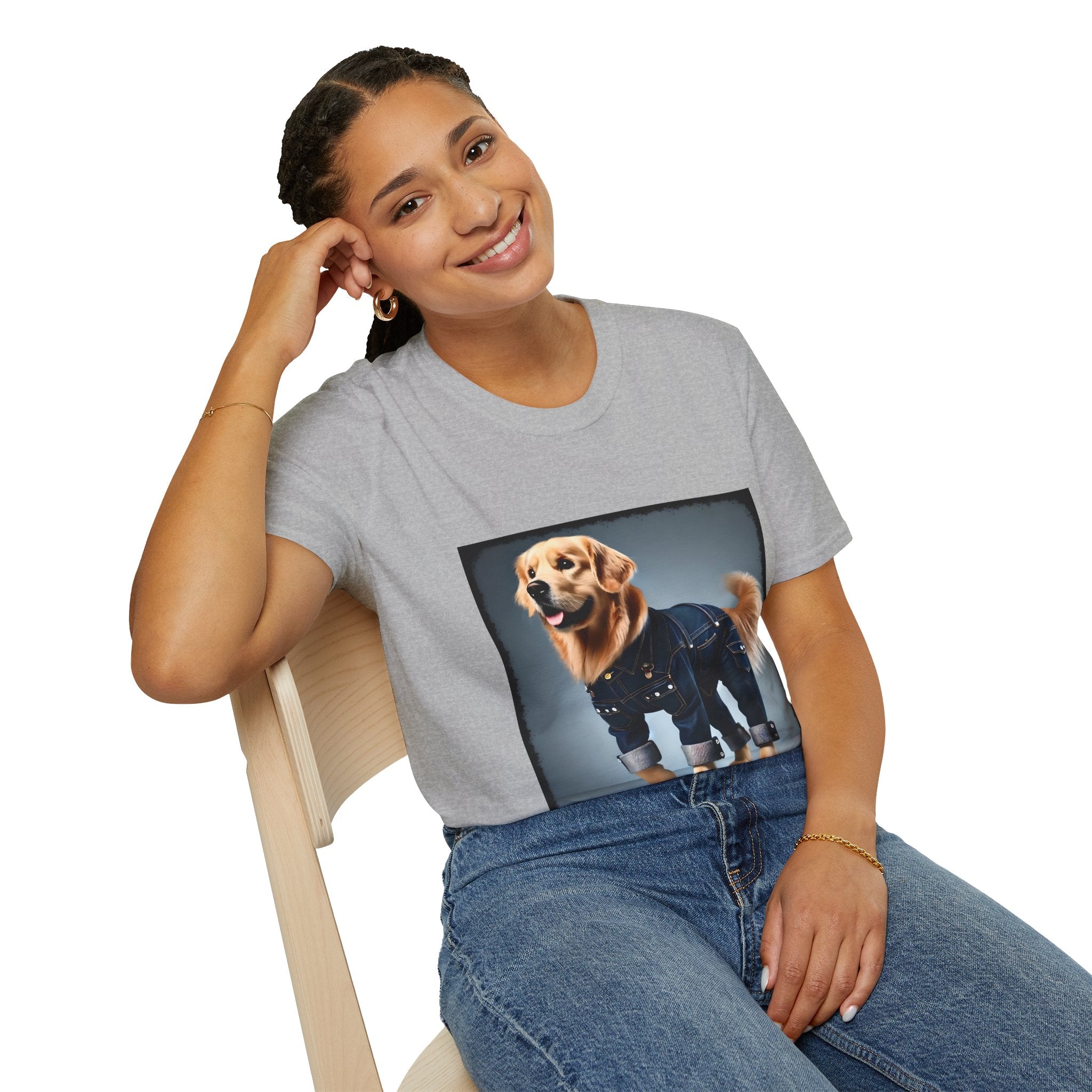 Golden Retriever Denim Diva | Unisex Dog T-Shirt