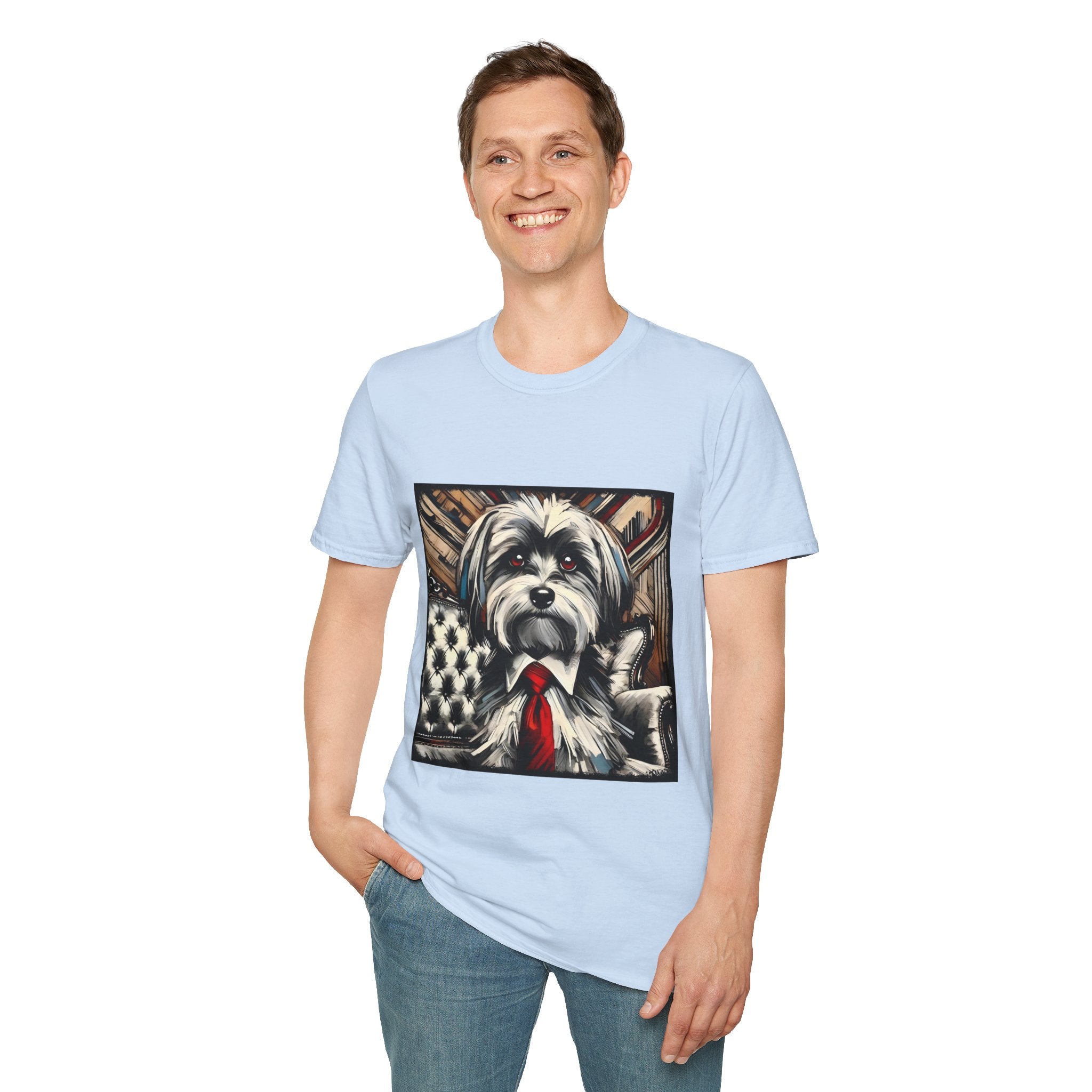 Havanese B&W Red Tie | Unisex Dog T-Shirt