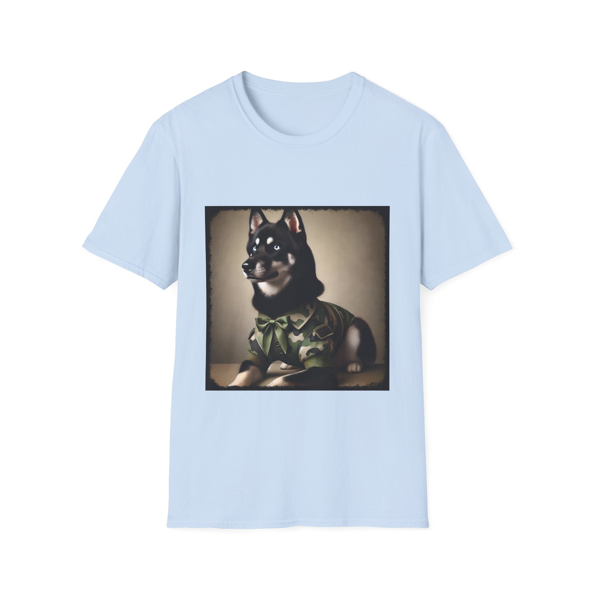 Siberian Husky Green Camo Cutie  | Unisex Dog T-Shirt