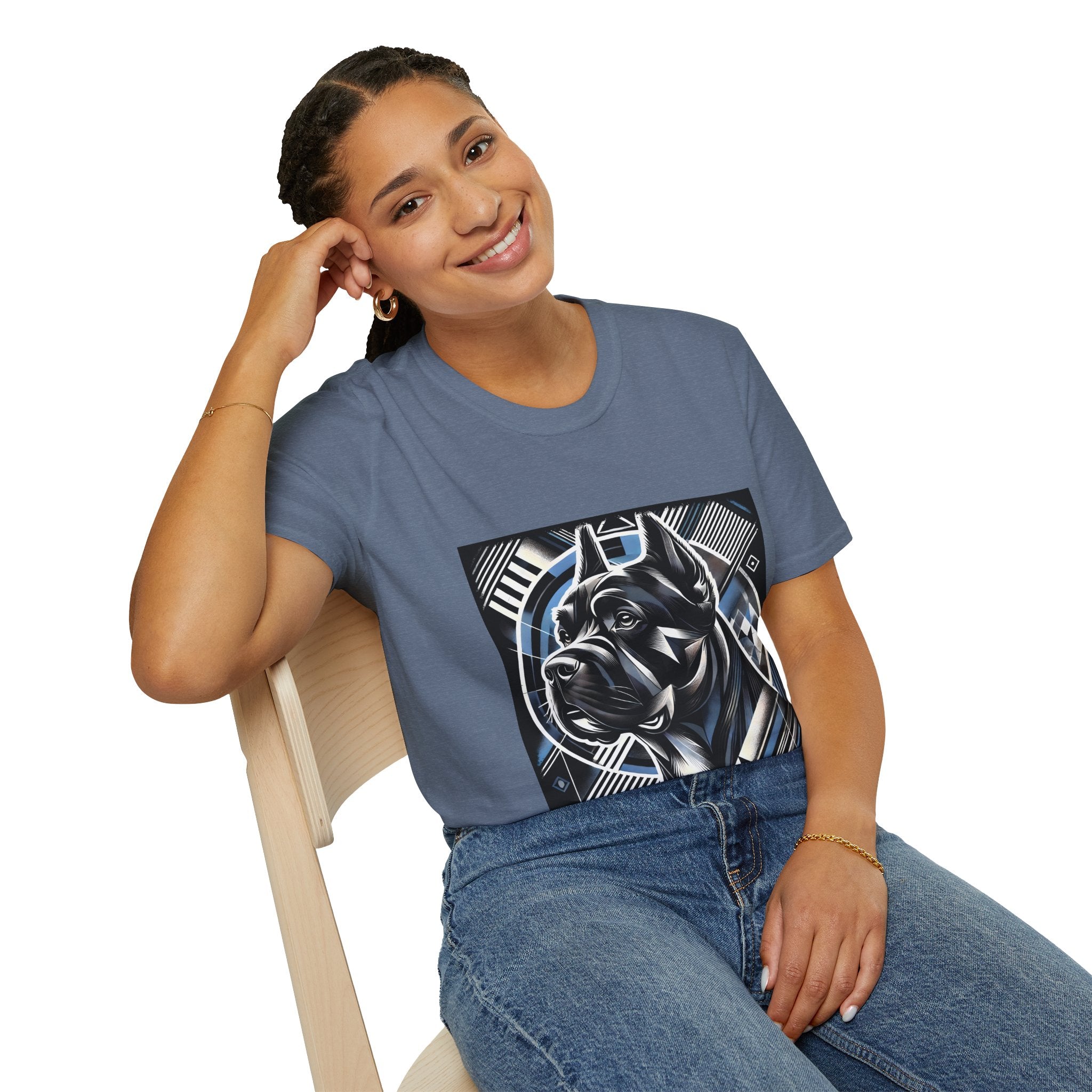 Cane Corso Blue and Black Geometric | Unisex Dog T-Shirt
