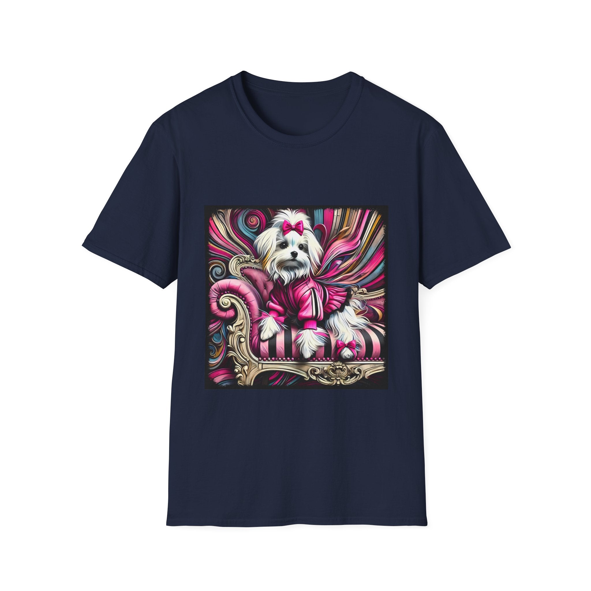 Maltese Pink Swirl | Unisex Dog T-Shirt