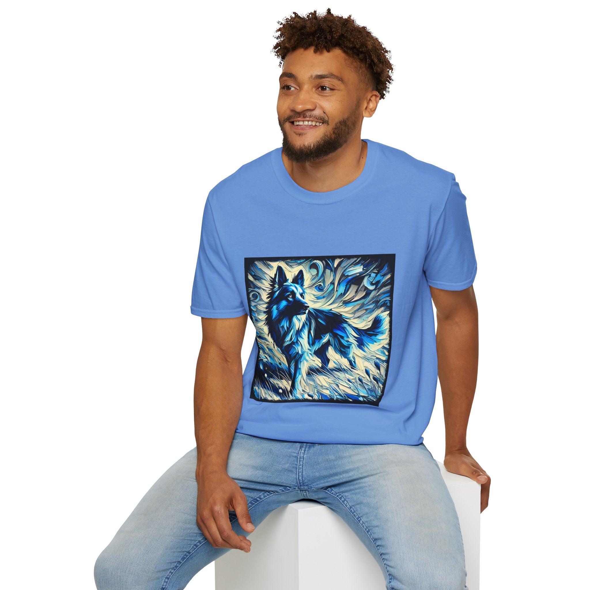 German Shepherd Blue Winter Swirl | Unisex Dog T-Shirt