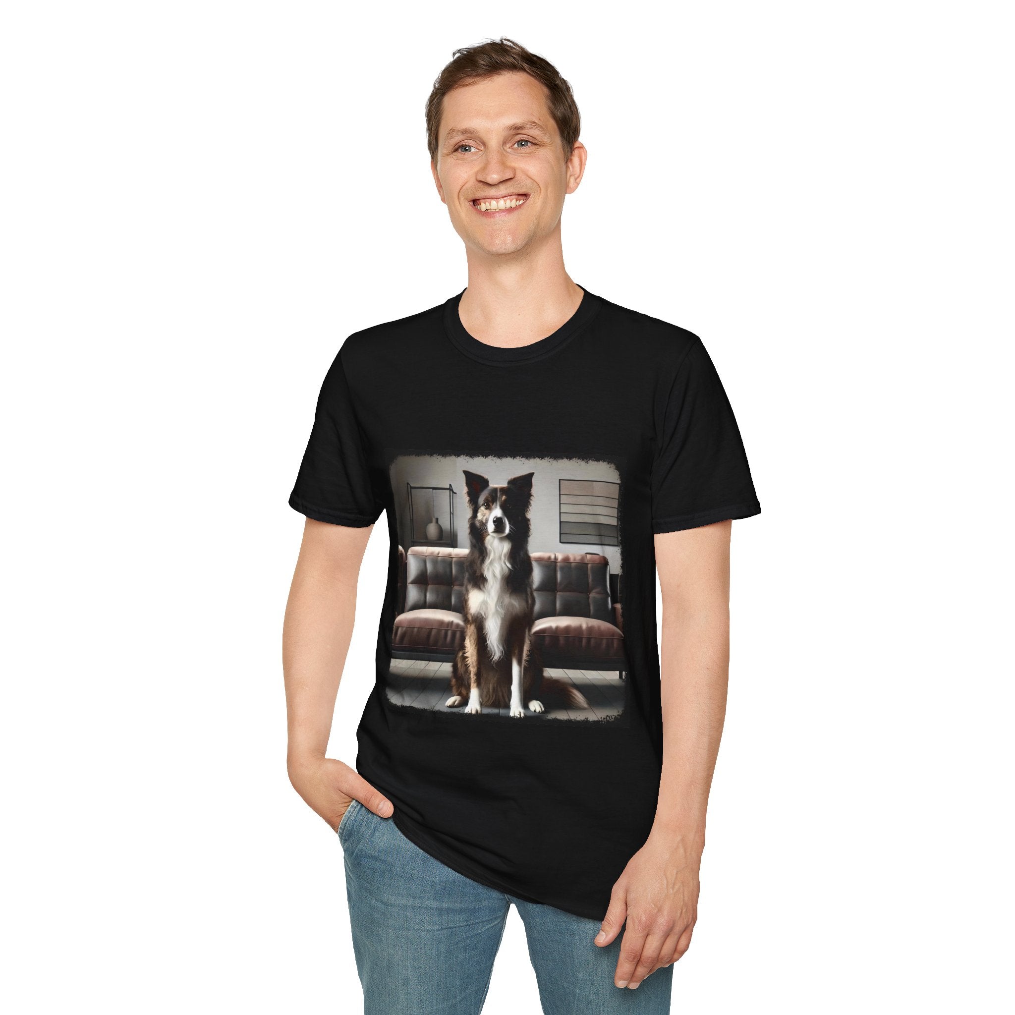 Border Collie Modern Brindle  | Unisex Dog T-Shirt
