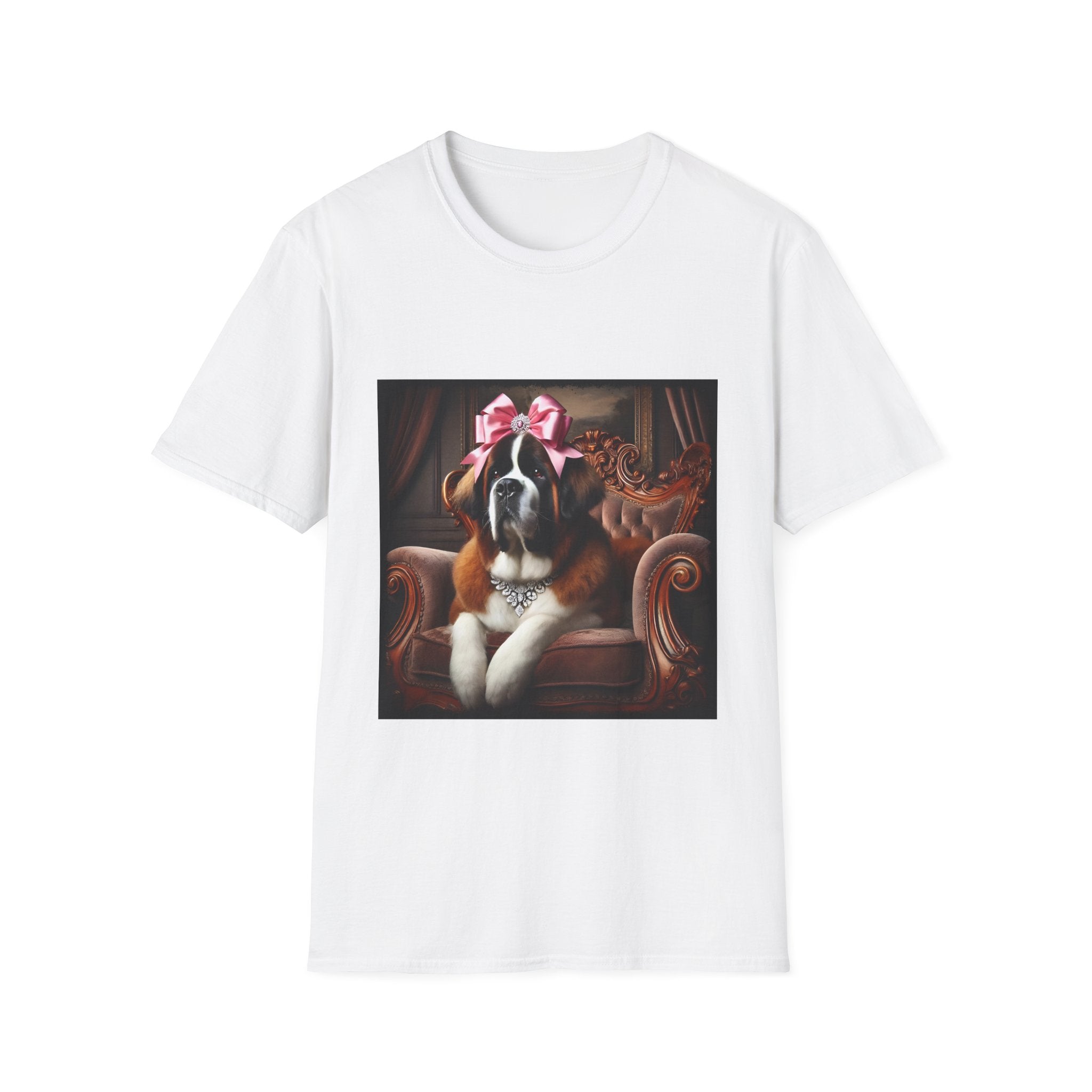 Saint Bernard Pink Bow Princess | Unisex Dog T-Shirt