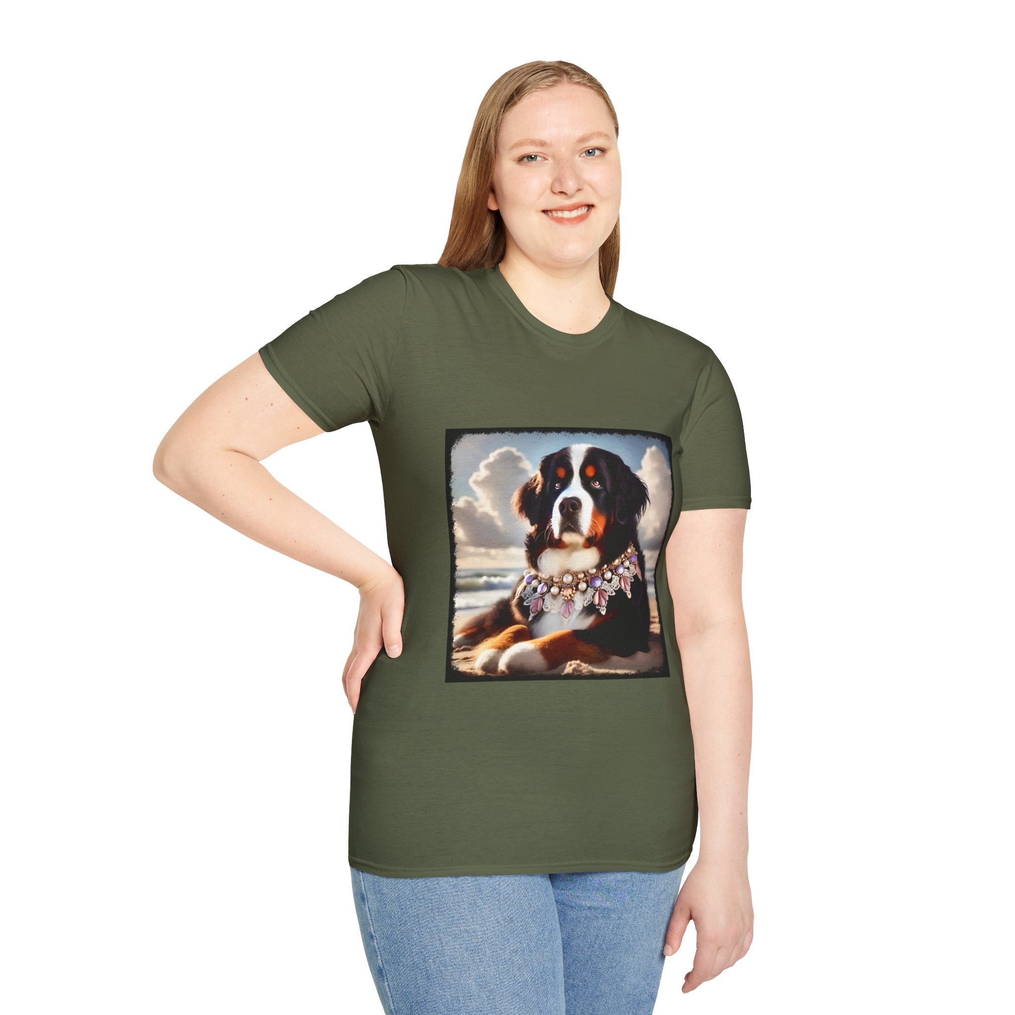 Bernese Mountain Dog Beach Belle | Unisex Dog T-Shirt