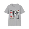 Border Collie Bold Heart Sketch | Unisex Dog T-Shirt