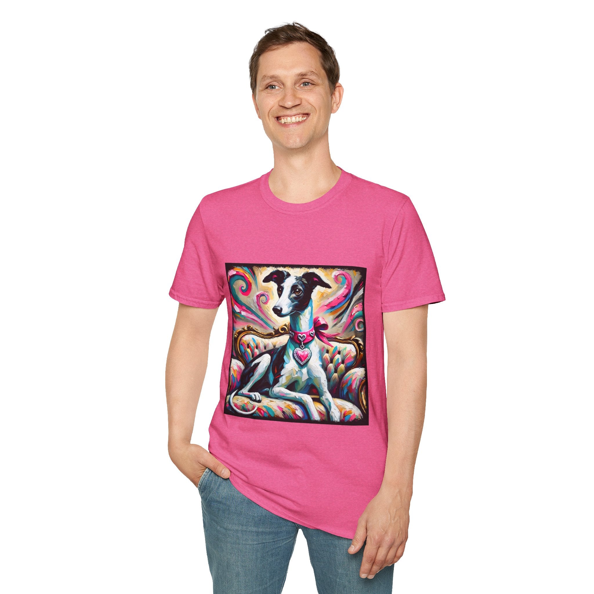 Greyhound Pink Heart Classic | Unisex Dog T-Shirt