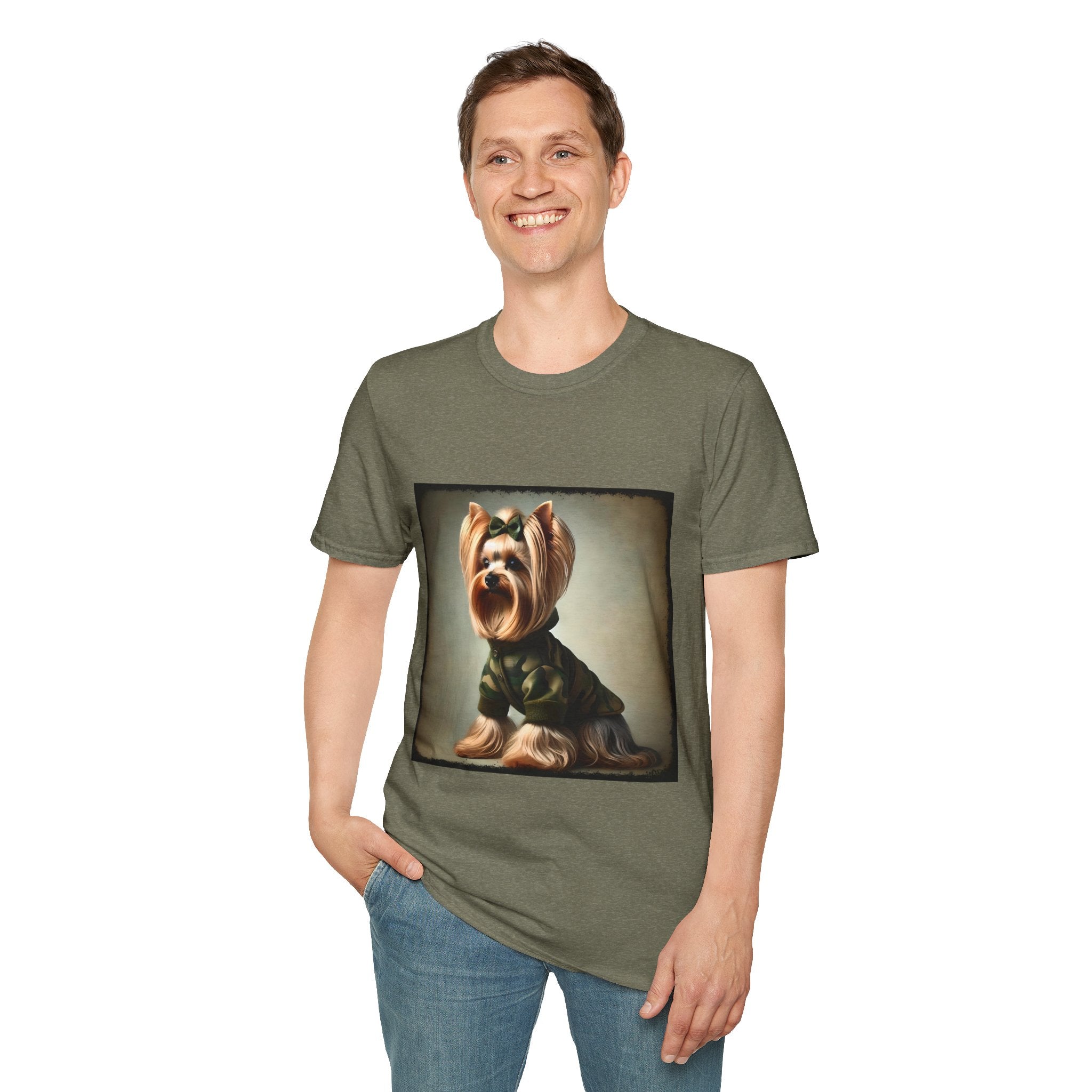 Yorkshire Terrier Green Camo Cutie | Unisex Dog T-Shirt