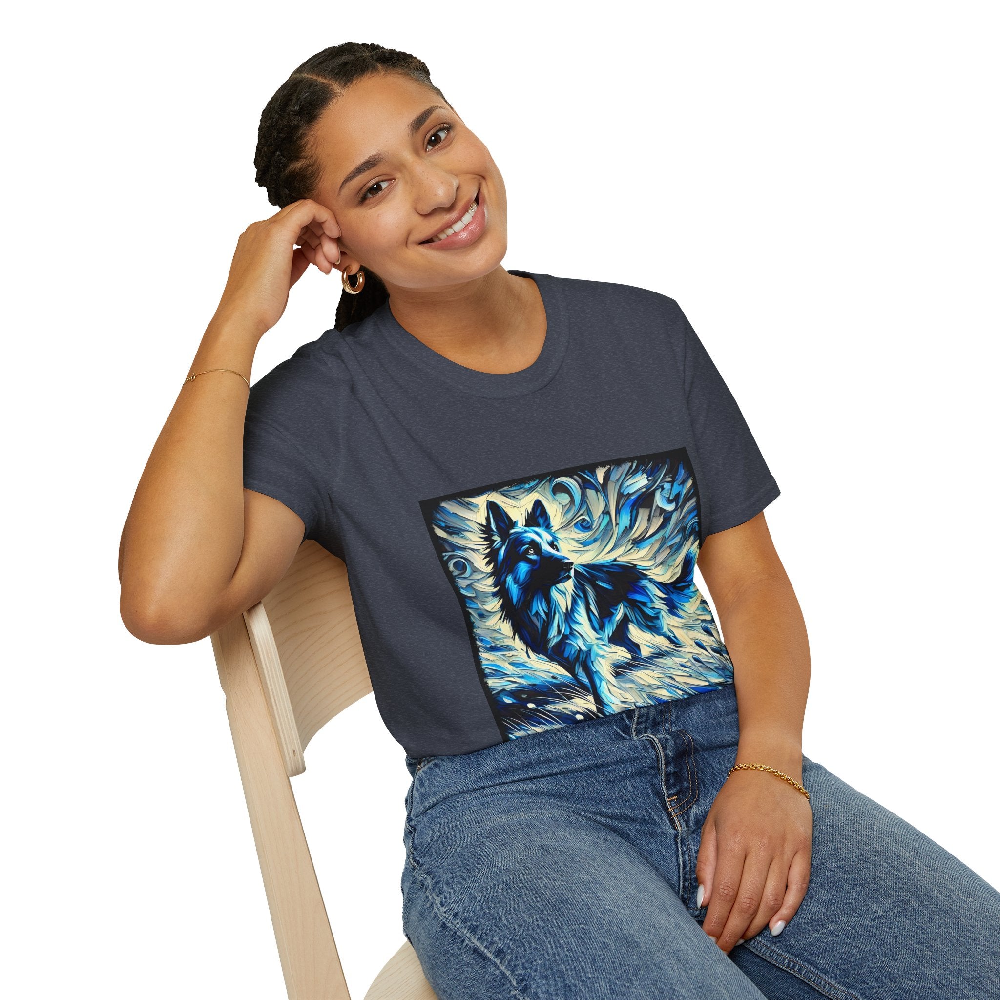 German Shepherd Blue Winter Swirl | Unisex Dog T-Shirt