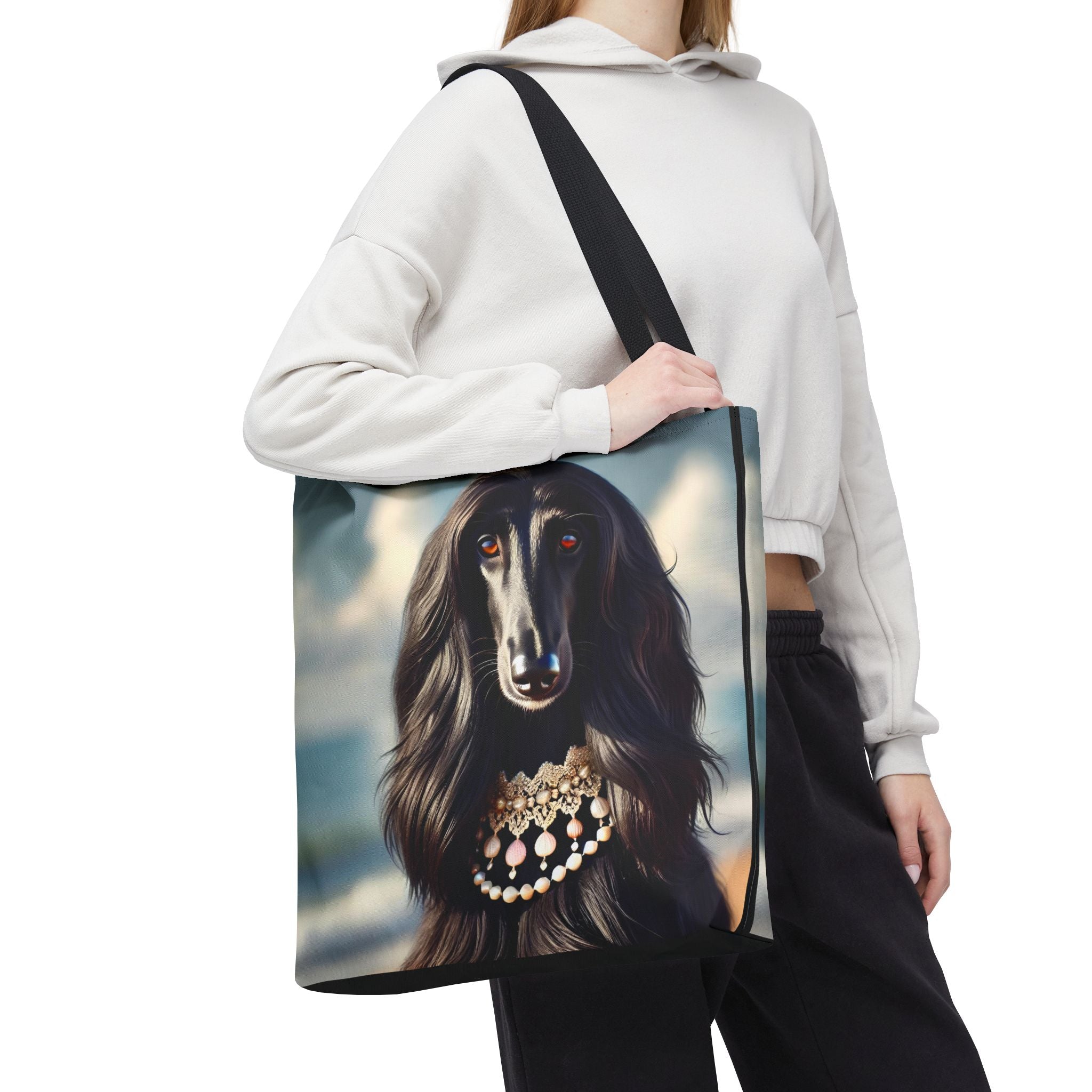 Afghan Hound Beach Bombshell | Dog Themed Tote Bag