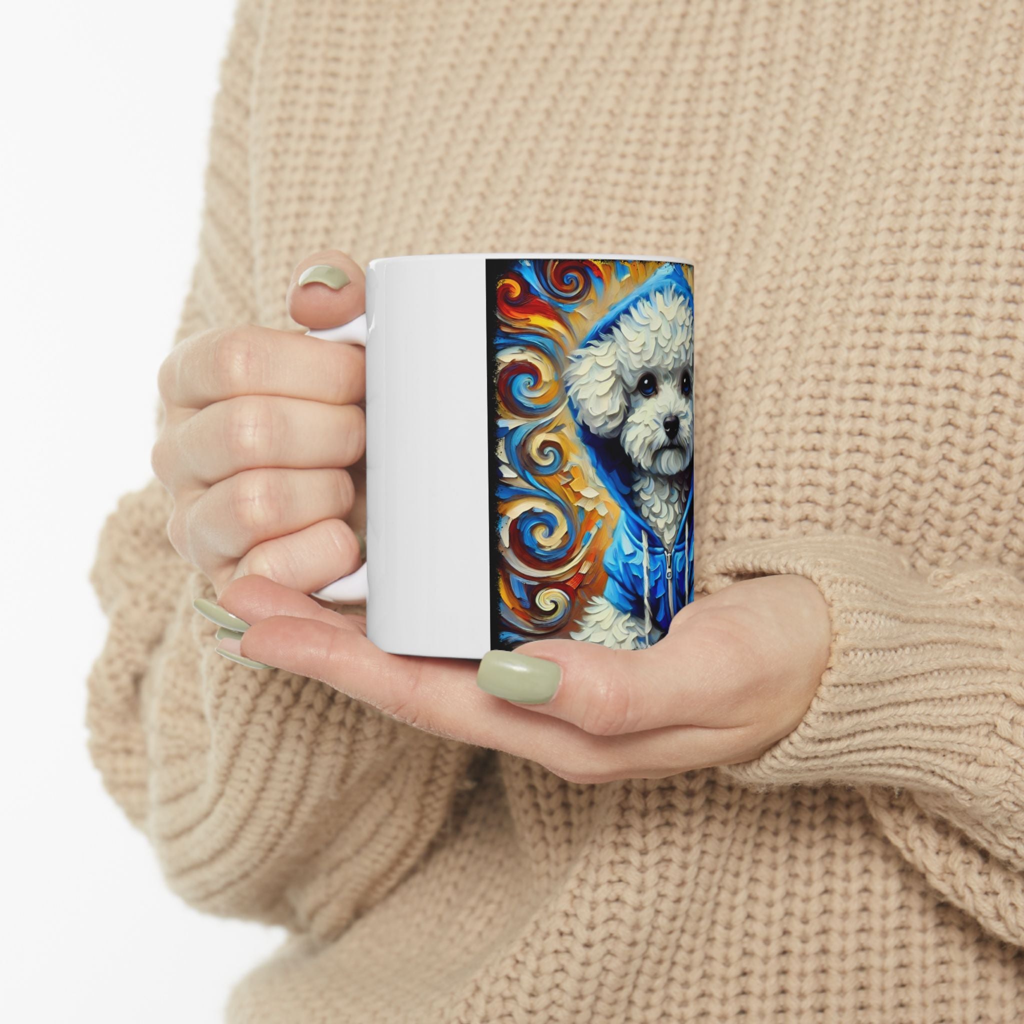 Bichon Frise Hoodie Swirl | Dog Themed Ceramic Mug