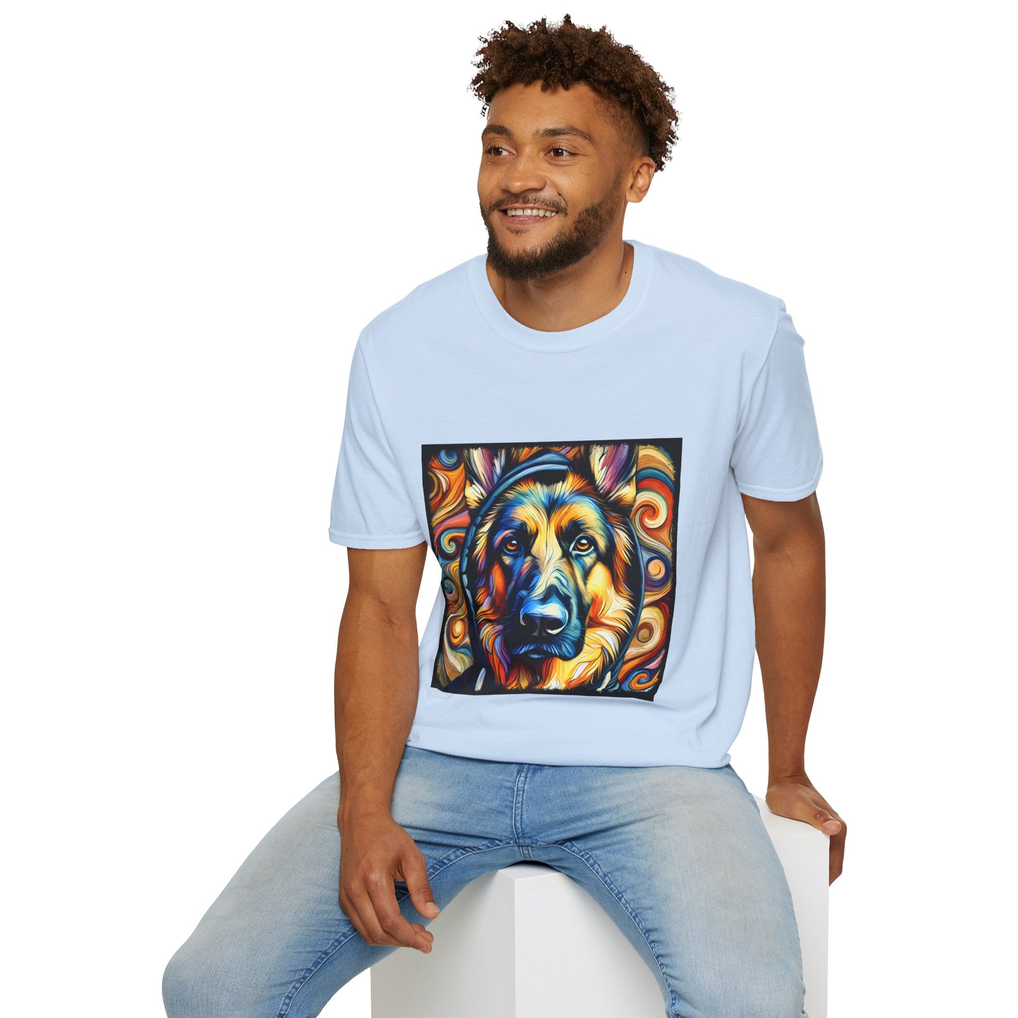 German Shepherd Relaxed Swirl | Unisex Dog T-Shirt