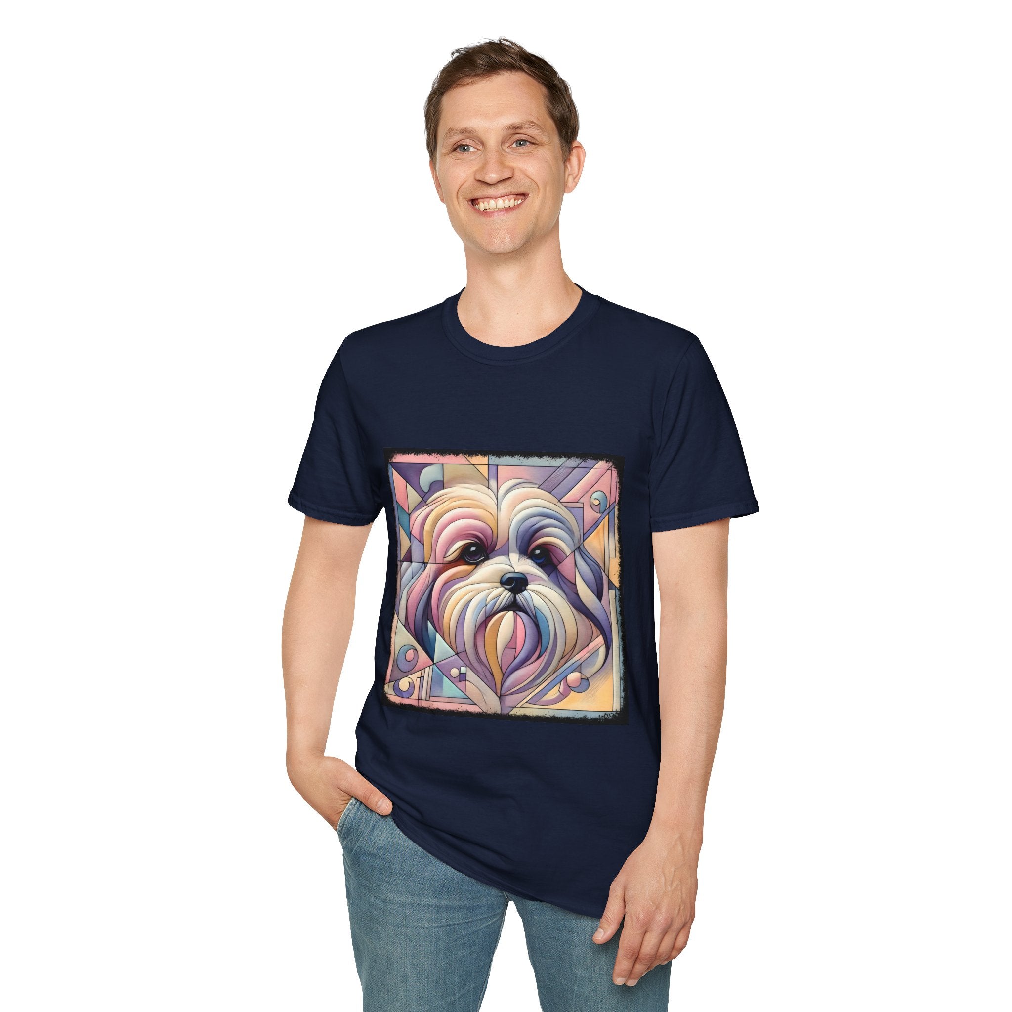Lhasa Apso Pastel Geometric | Unisex Dog T-Shirt