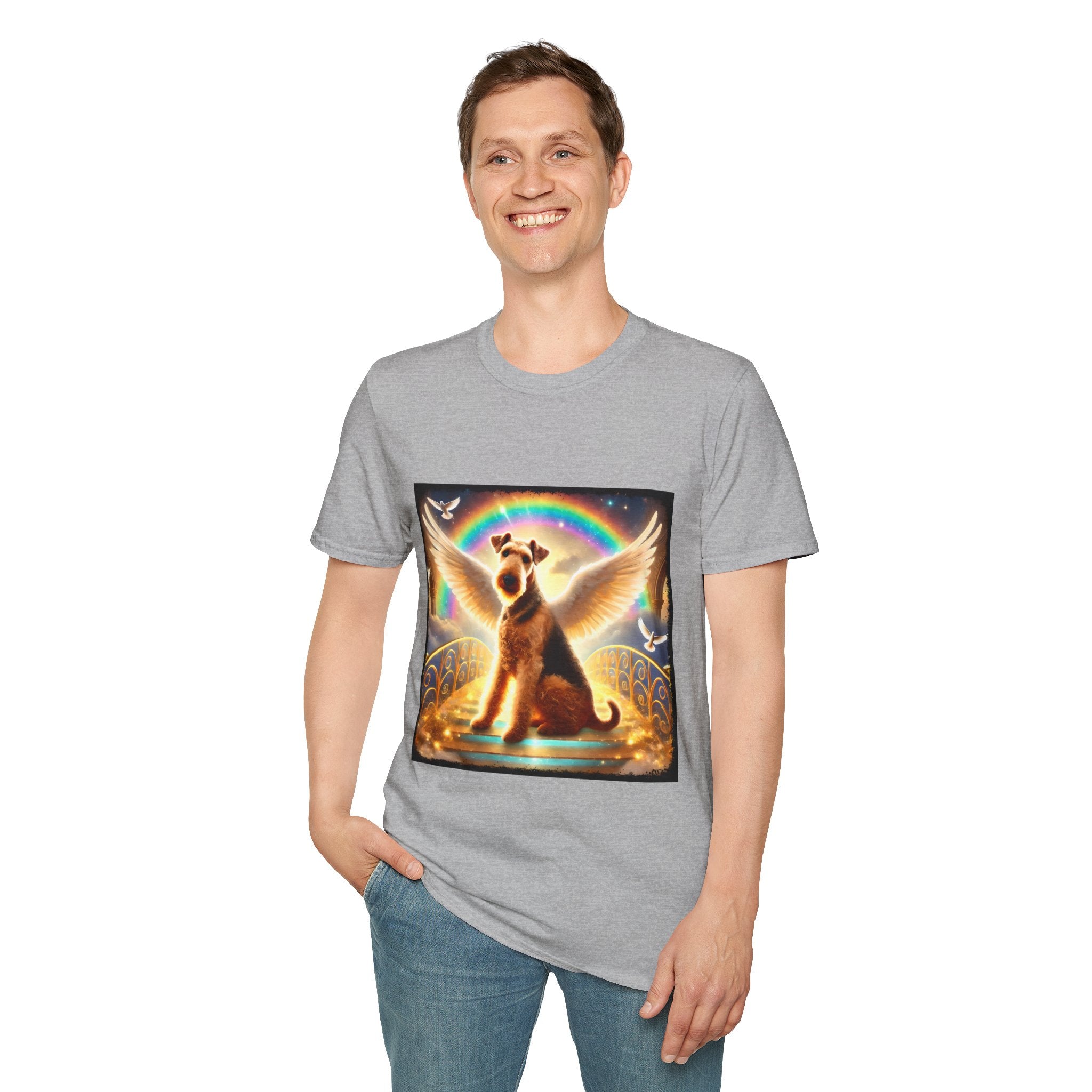 Airedale Terrier Rainbow Bridge | Unisex Dog T-Shirt