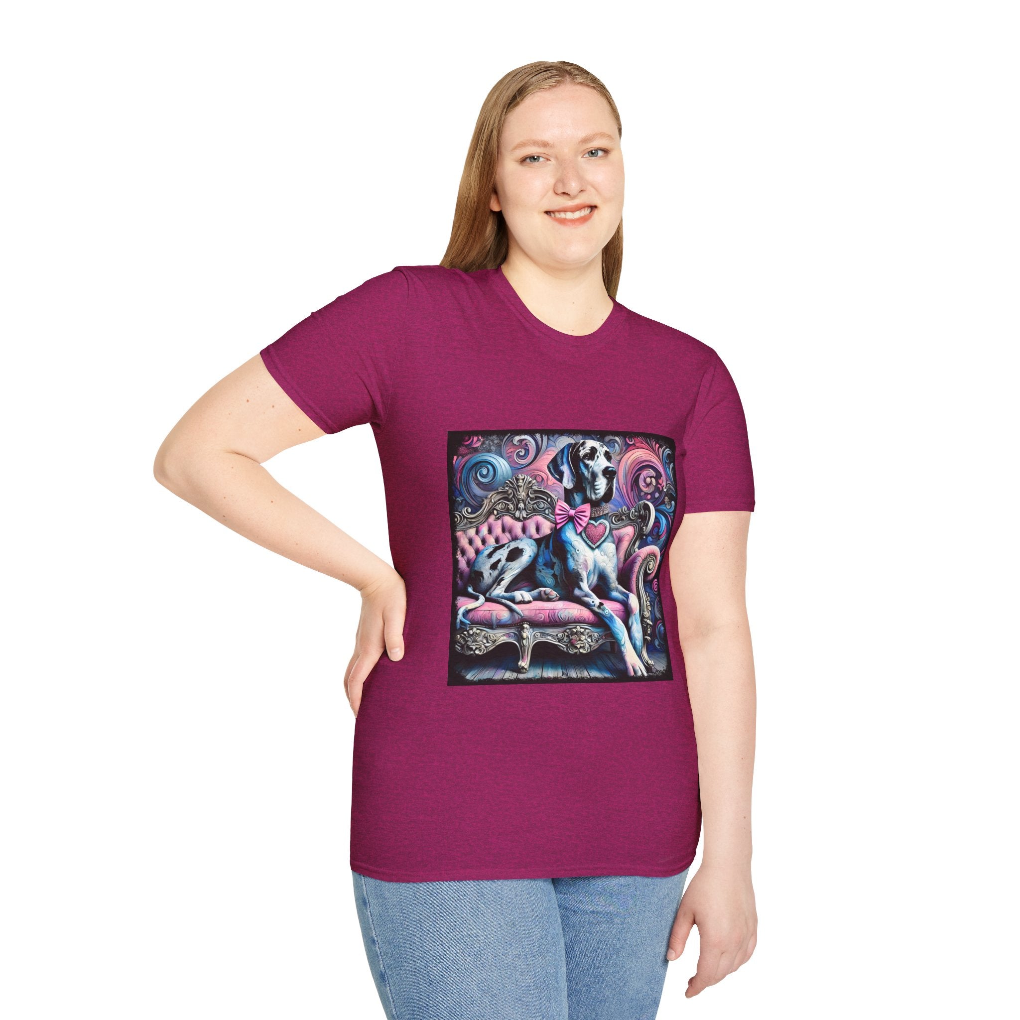 Great Dane Purple Heart Swirl | Unisex Dog T-Shirt