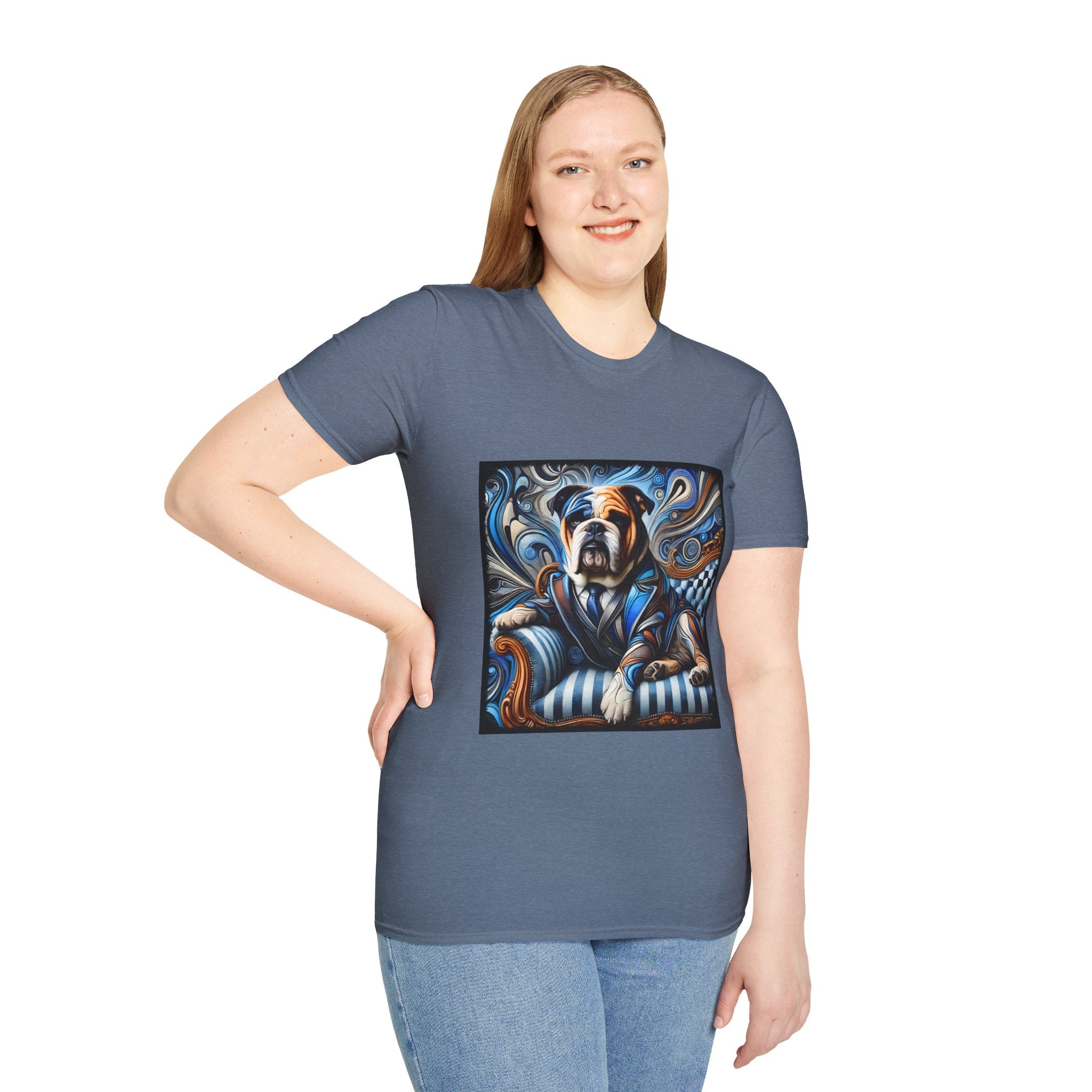 Bulldog Blue Swirl | Unisex Dog T-Shirt