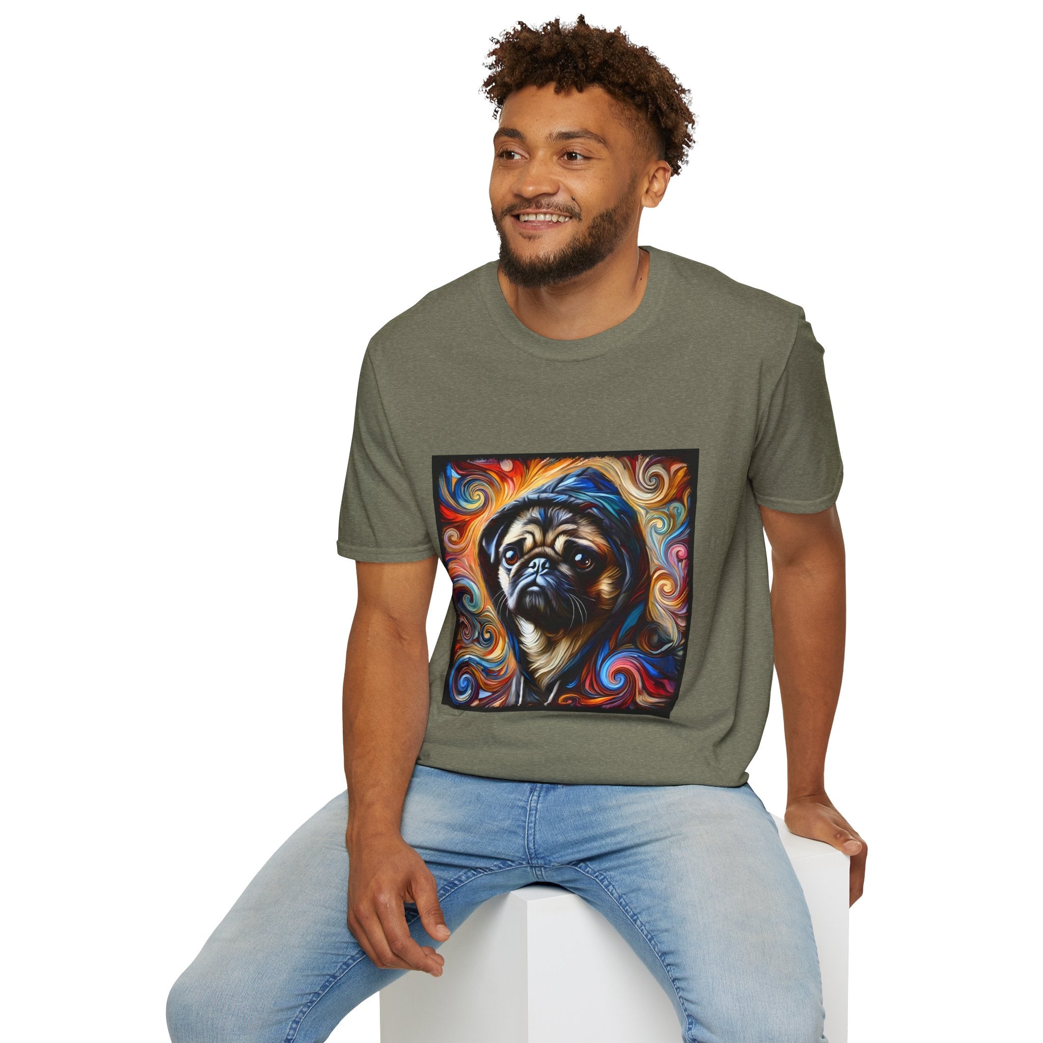 Pug Relaxed Swirl | Unisex Dog T-Shirt