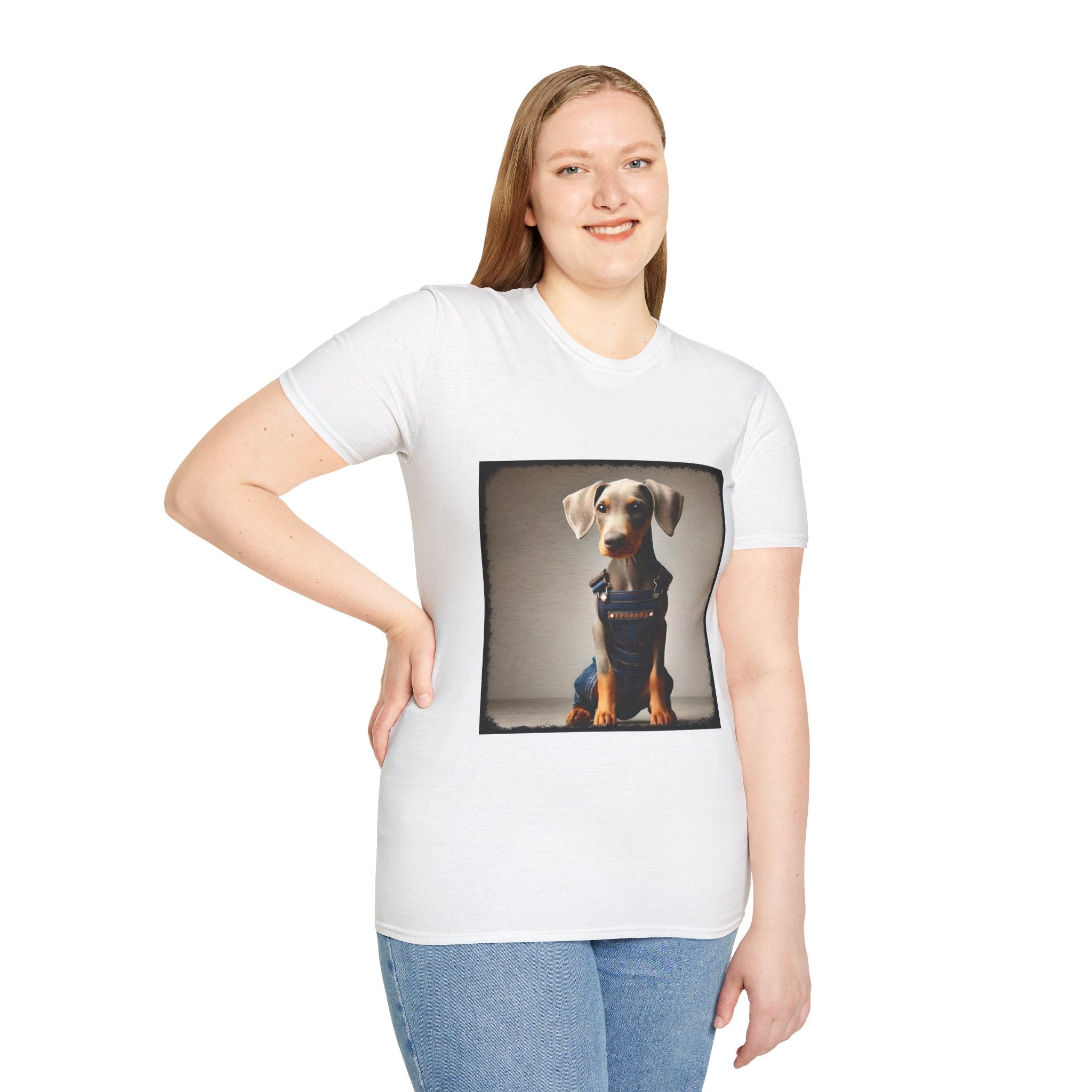 Doberman Pinscher Denim Dawg | Unisex Dog T-Shirt