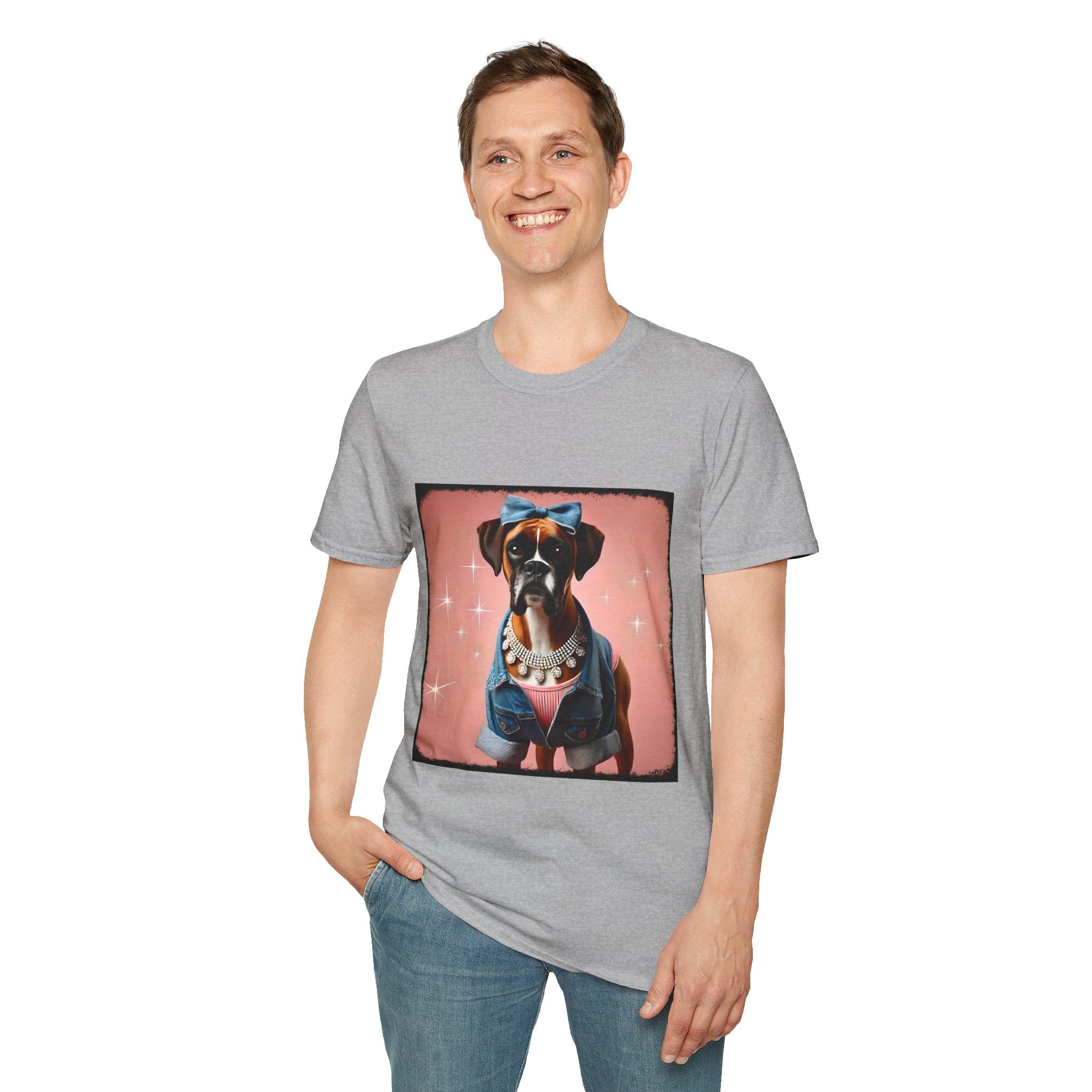 Boxer Denim Darling | Unisex Dog T-Shirt