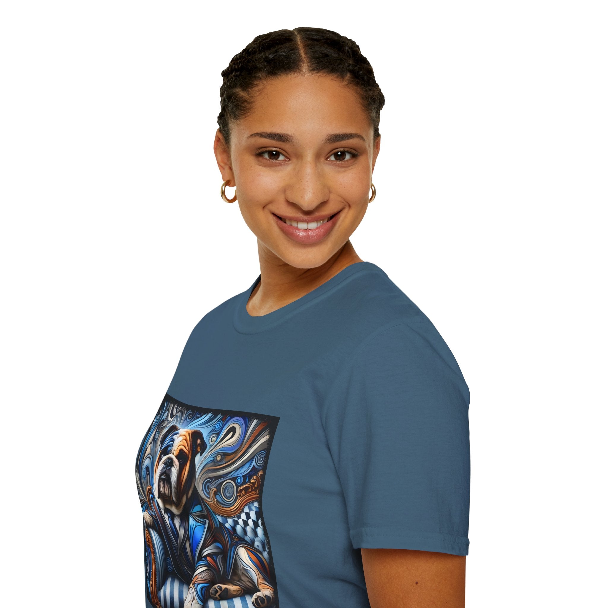 Bulldog Blue Swirl | Unisex Dog T-Shirt