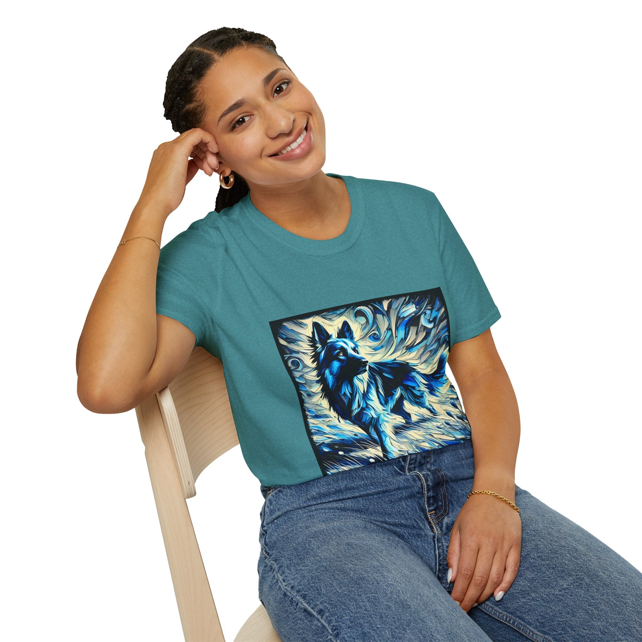 German Shepherd Blue Winter Swirl | Unisex Dog T-Shirt
