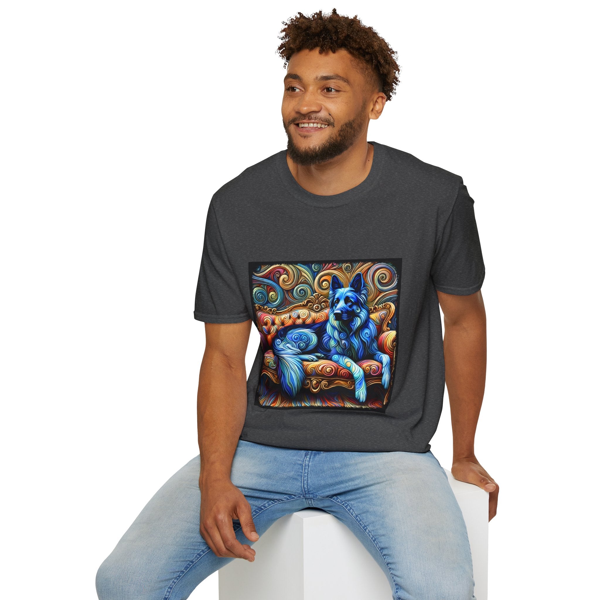German Shepherd Blue Swirl | Unisex Dog T-Shirt