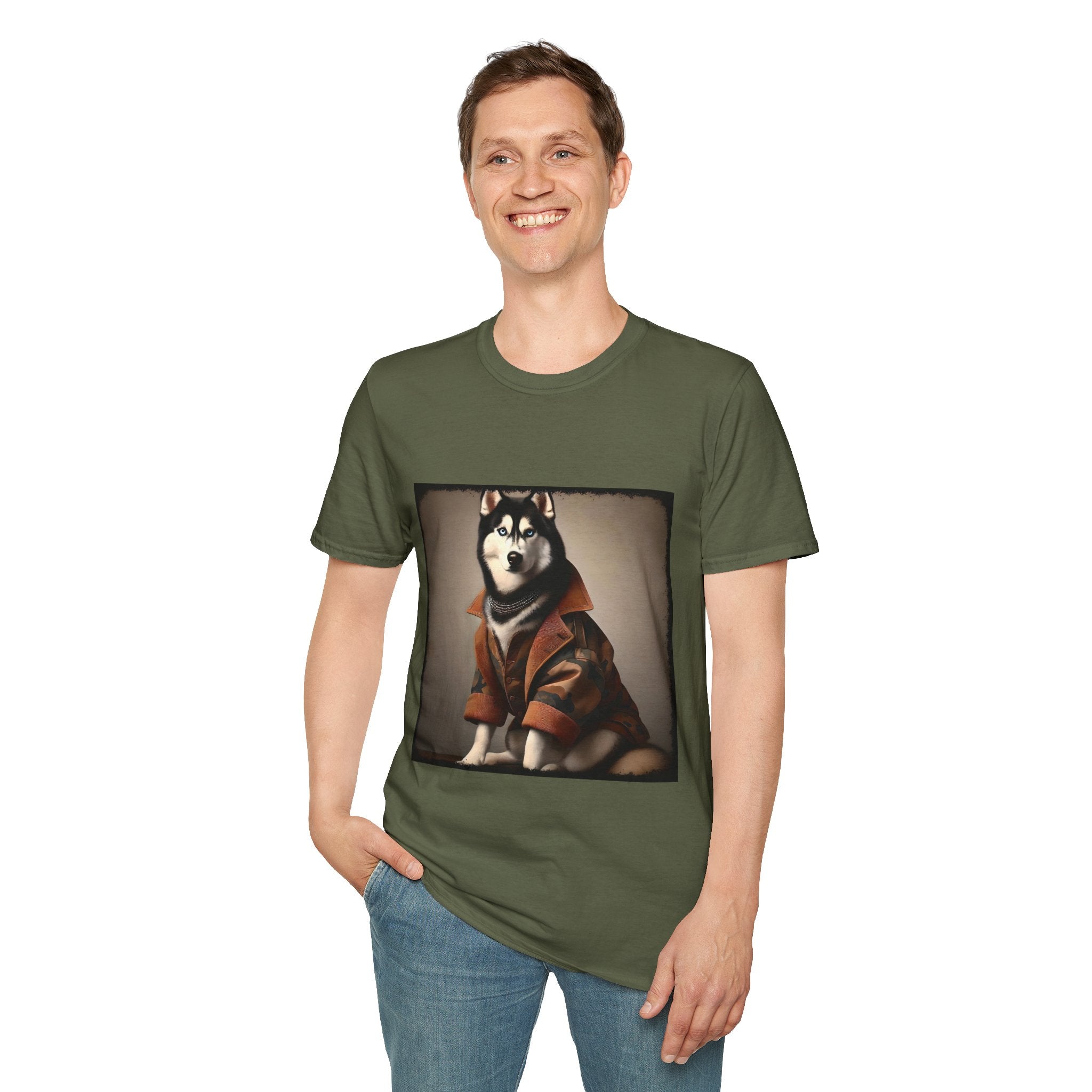Siberian Husky Camo Cutie | Unisex Dog T-Shirt