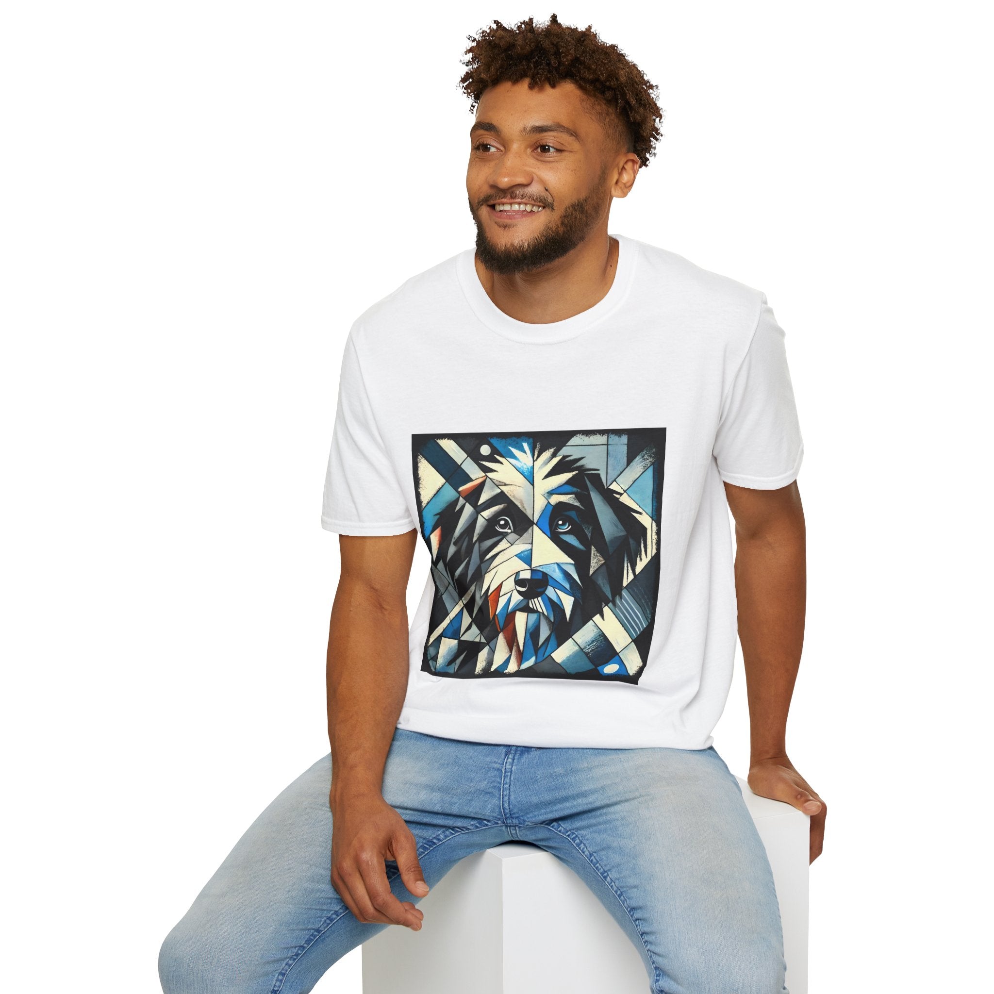 Bernedoodle Blue Geometric | Unisex Dog T-Shirt