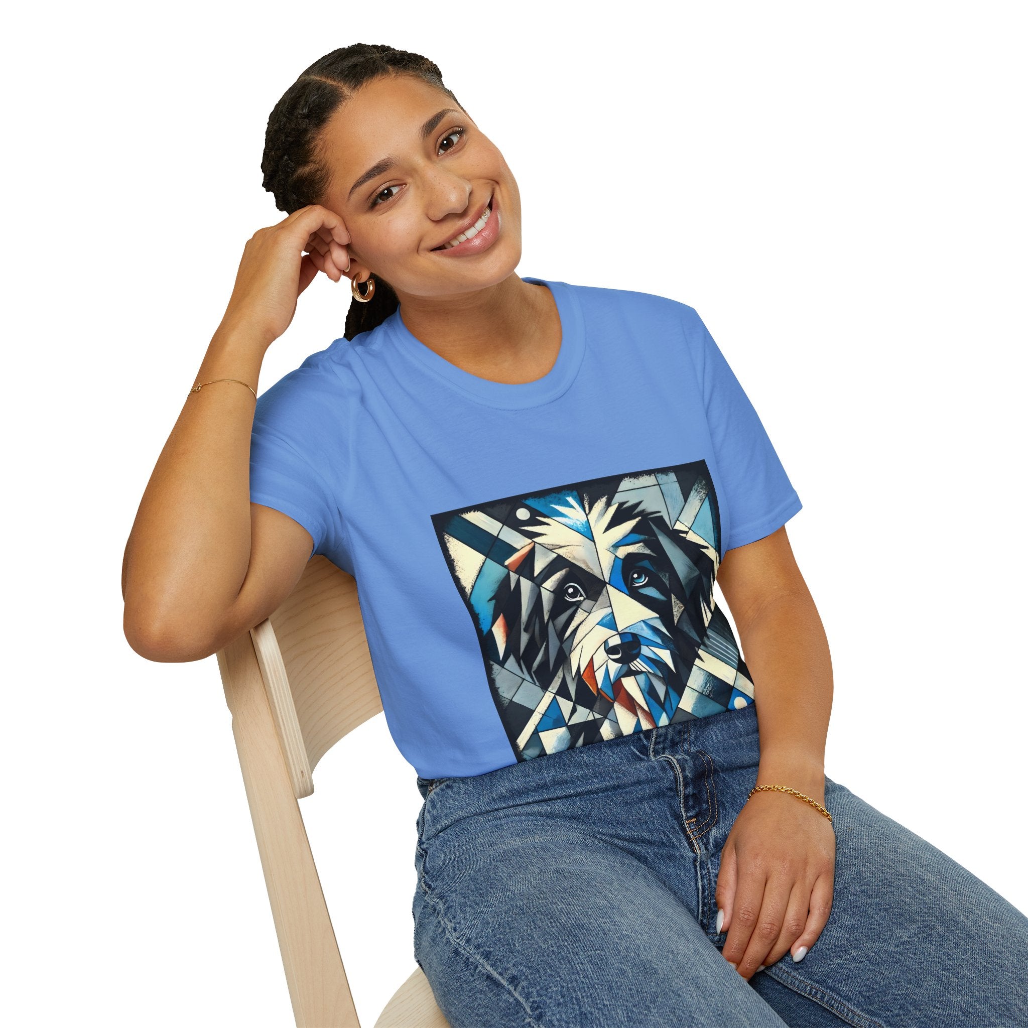 Bernedoodle Blue Geometric | Unisex Dog T-Shirt