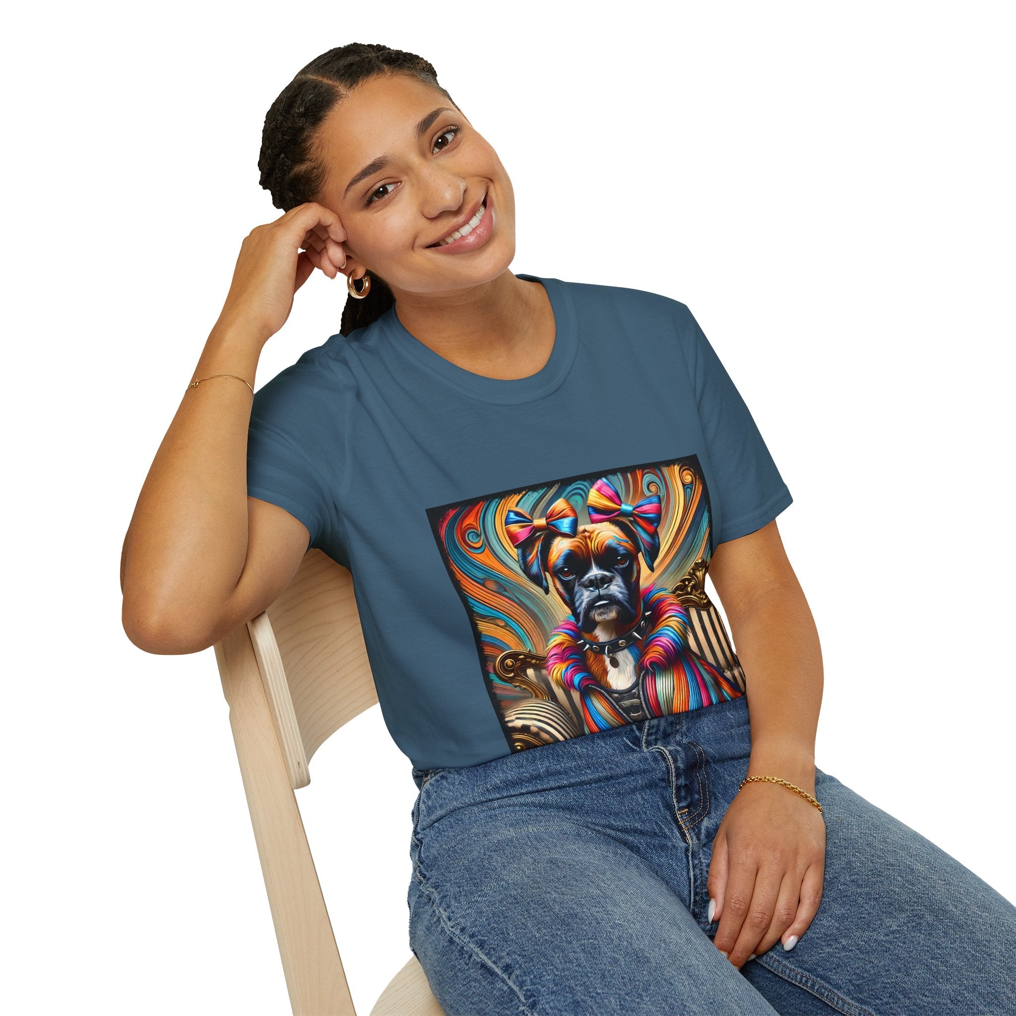 Boxer Rainbow Rocker | Unisex Dog T-Shirt