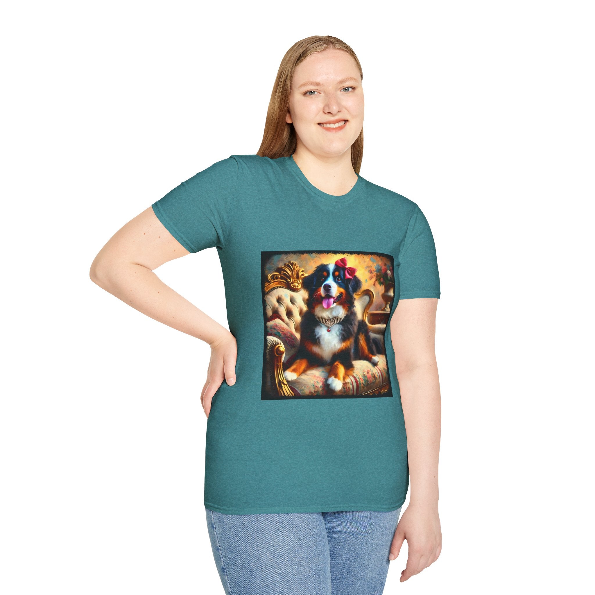Bernese Mountain Dog Diamond Bow Classic| Unisex Dog T-Shirt