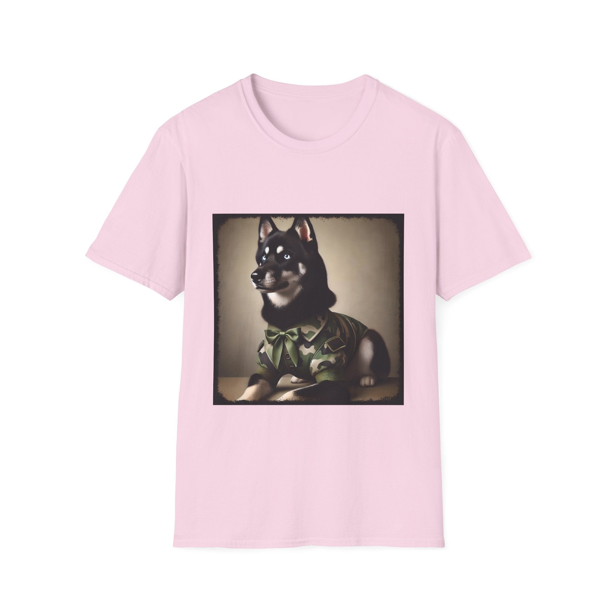 Siberian Husky Green Camo Cutie  | Unisex Dog T-Shirt