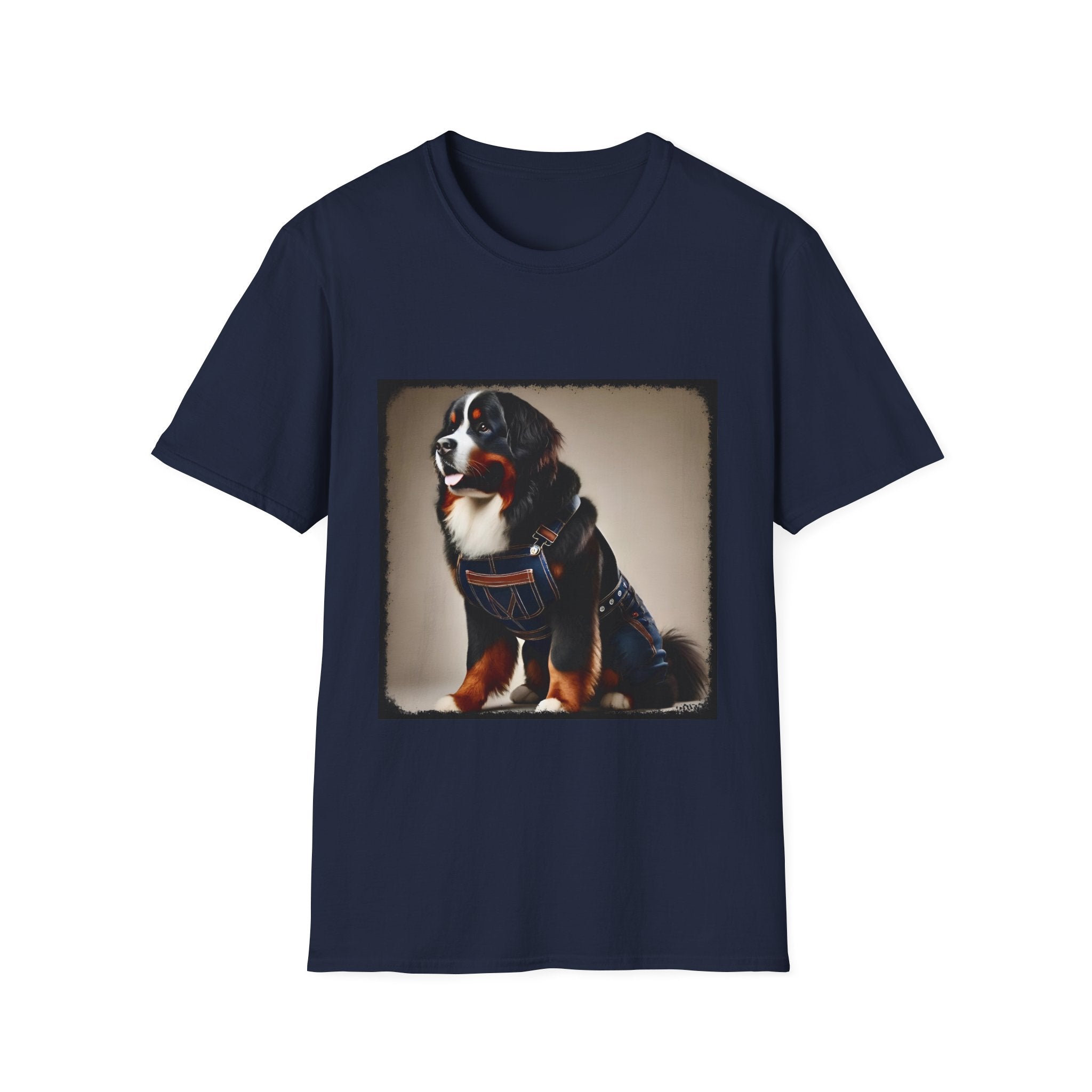 Bernese Mountain Dog Denim Darling | Unisex Dog T-Shirt