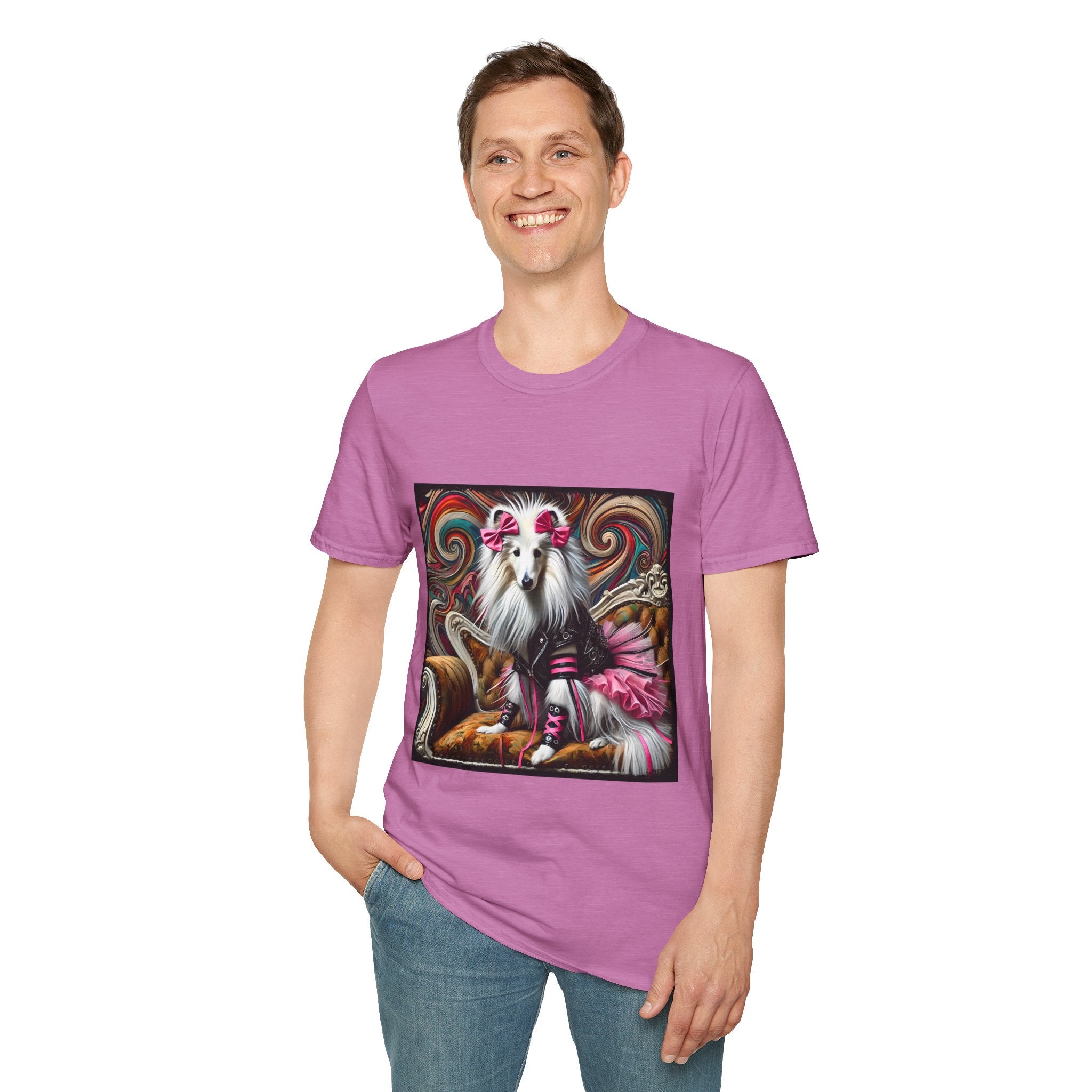 Collie Pink Rocker | Unisex Dog T-Shirt