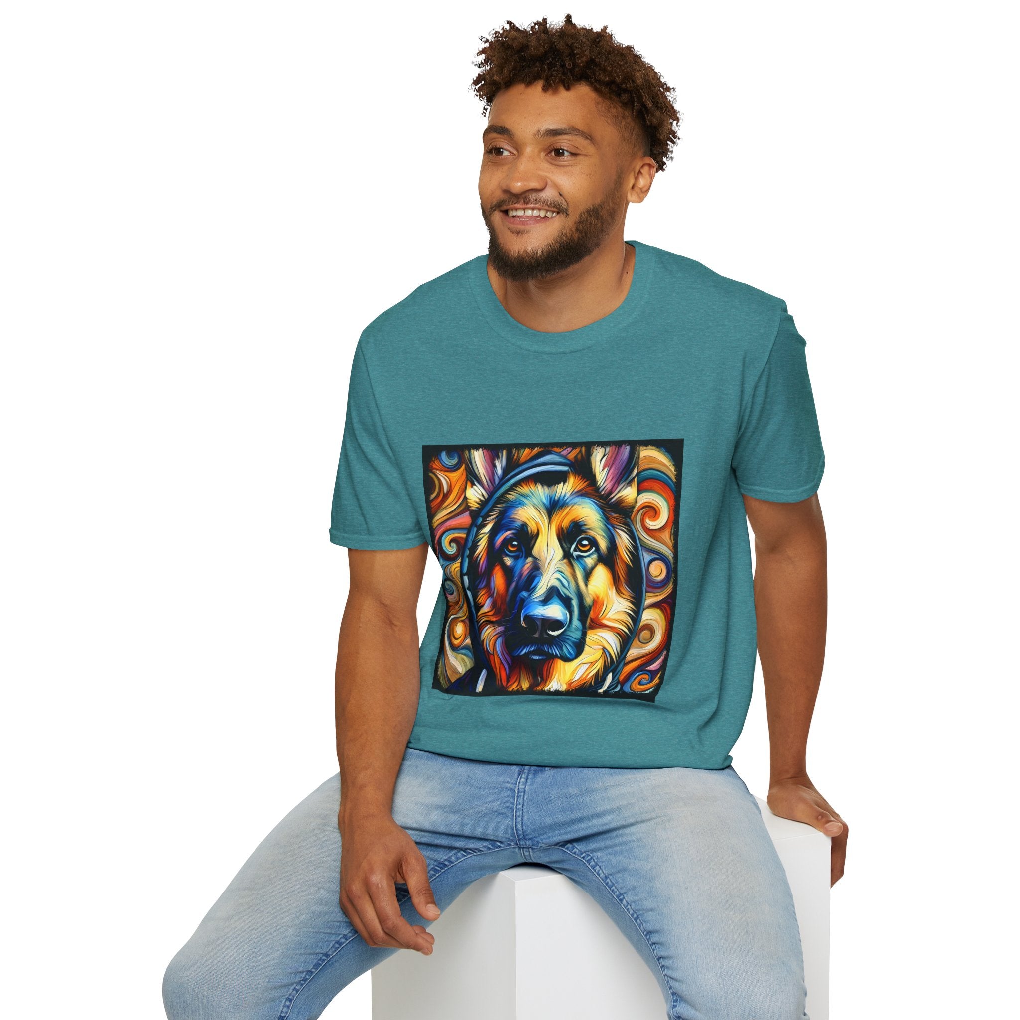 German Shepherd Relaxed Swirl | Unisex Dog T-Shirt