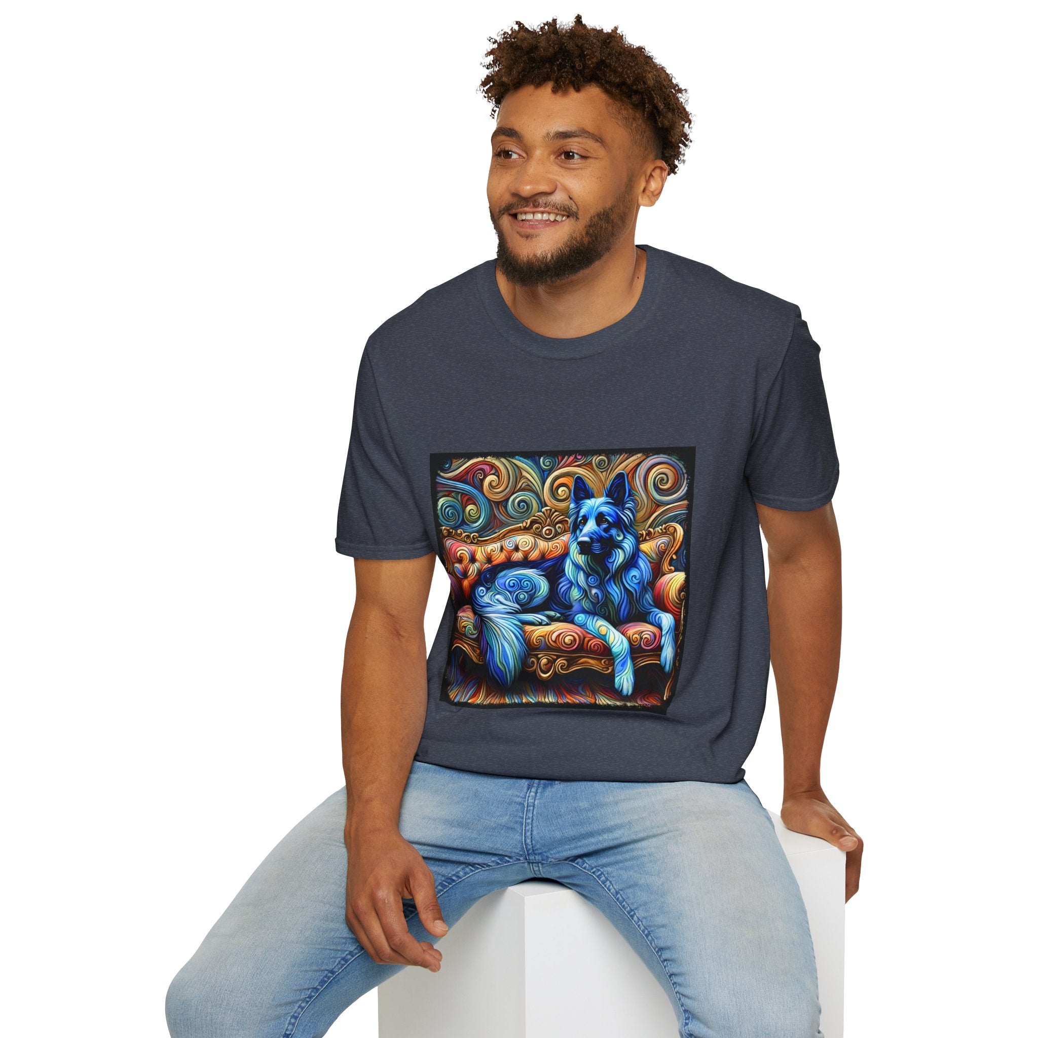 German Shepherd Blue Swirl | Unisex Dog T-Shirt