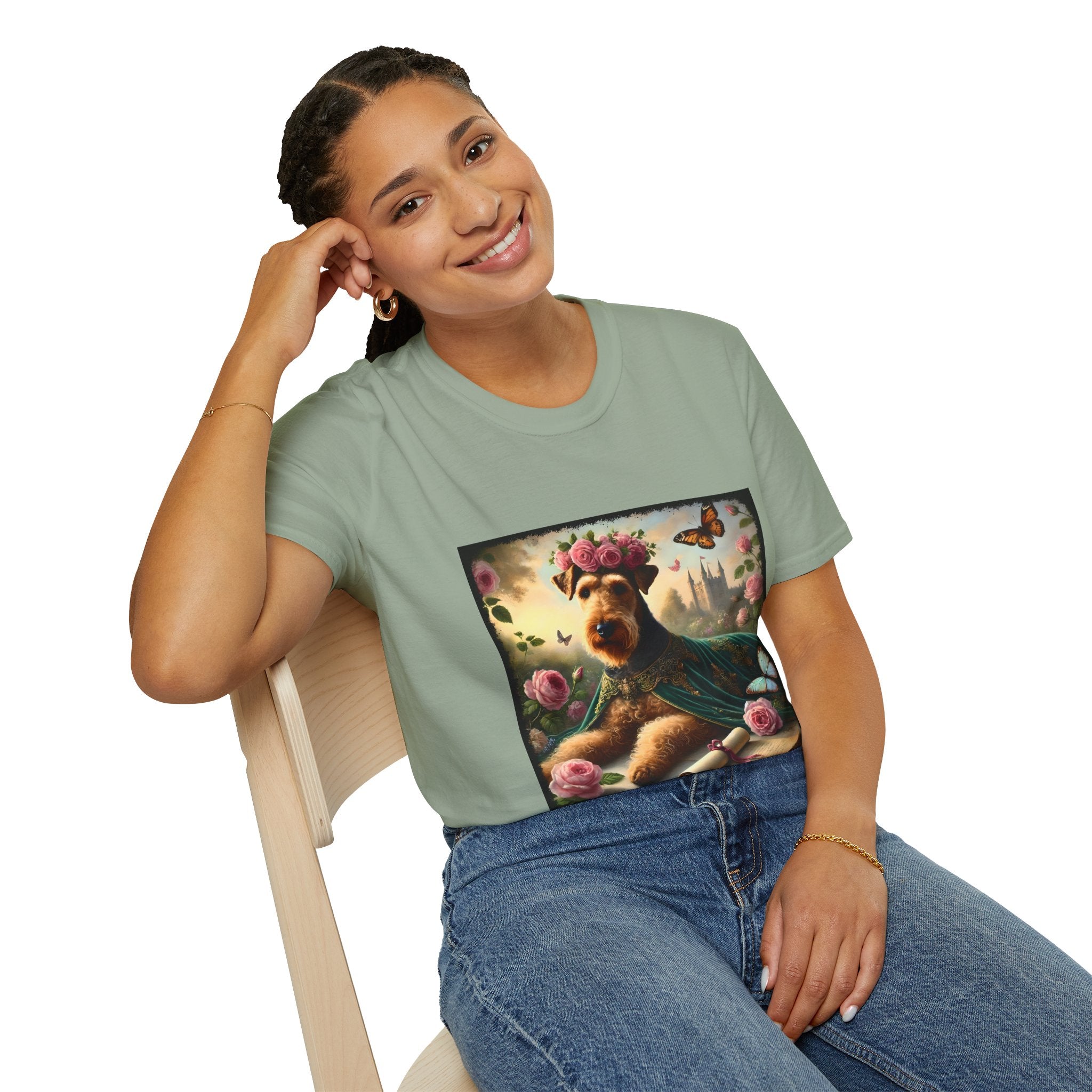 Airedale Terrier Velvet Rose | Unisex Dog T-Shirt