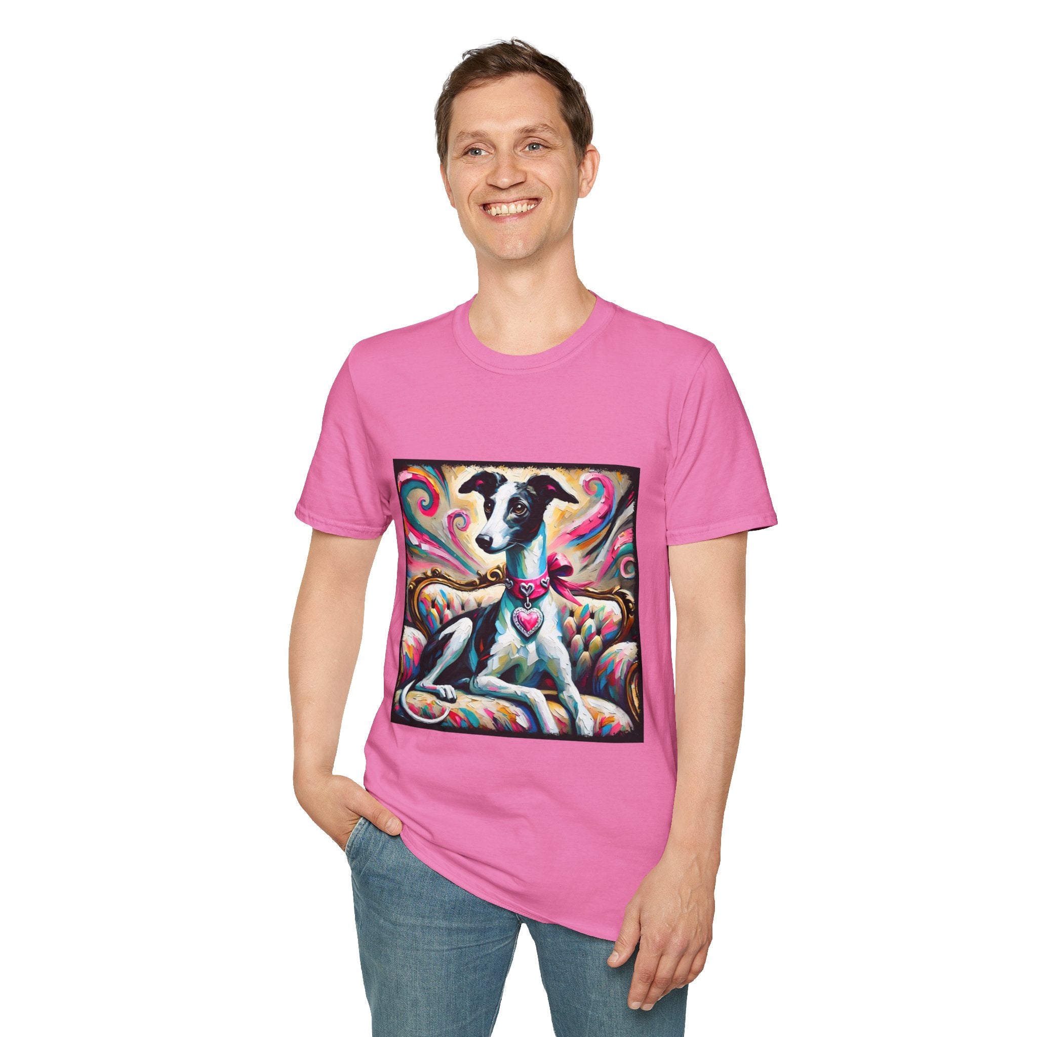 Greyhound Pink Heart Classic | Unisex Dog T-Shirt