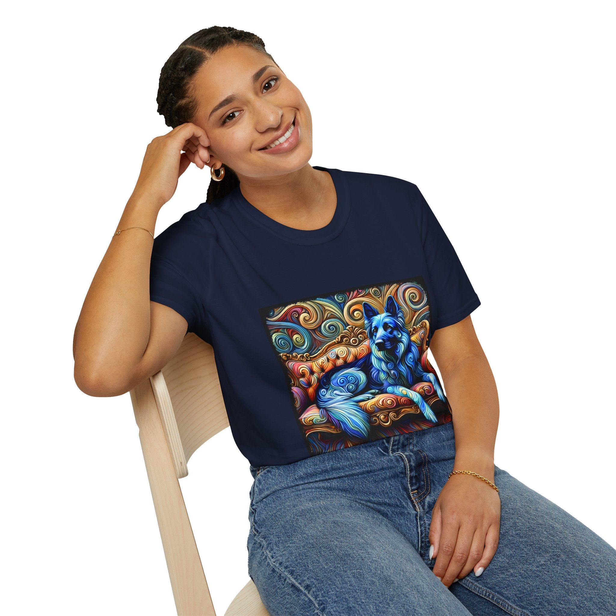 German Shepherd Blue Swirl | Unisex Dog T-Shirt
