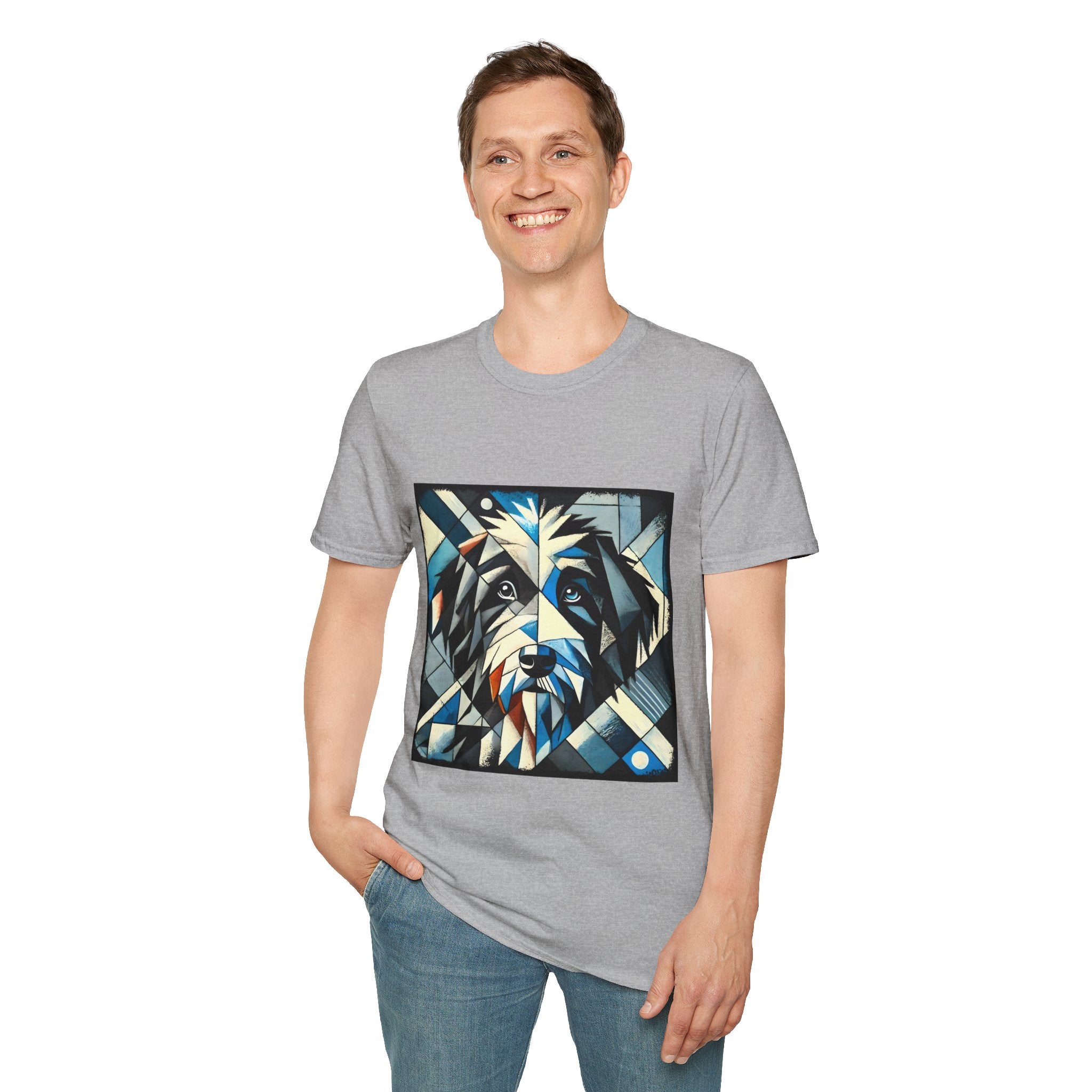Bernedoodle Blue Geometric | Unisex Dog T-Shirt
