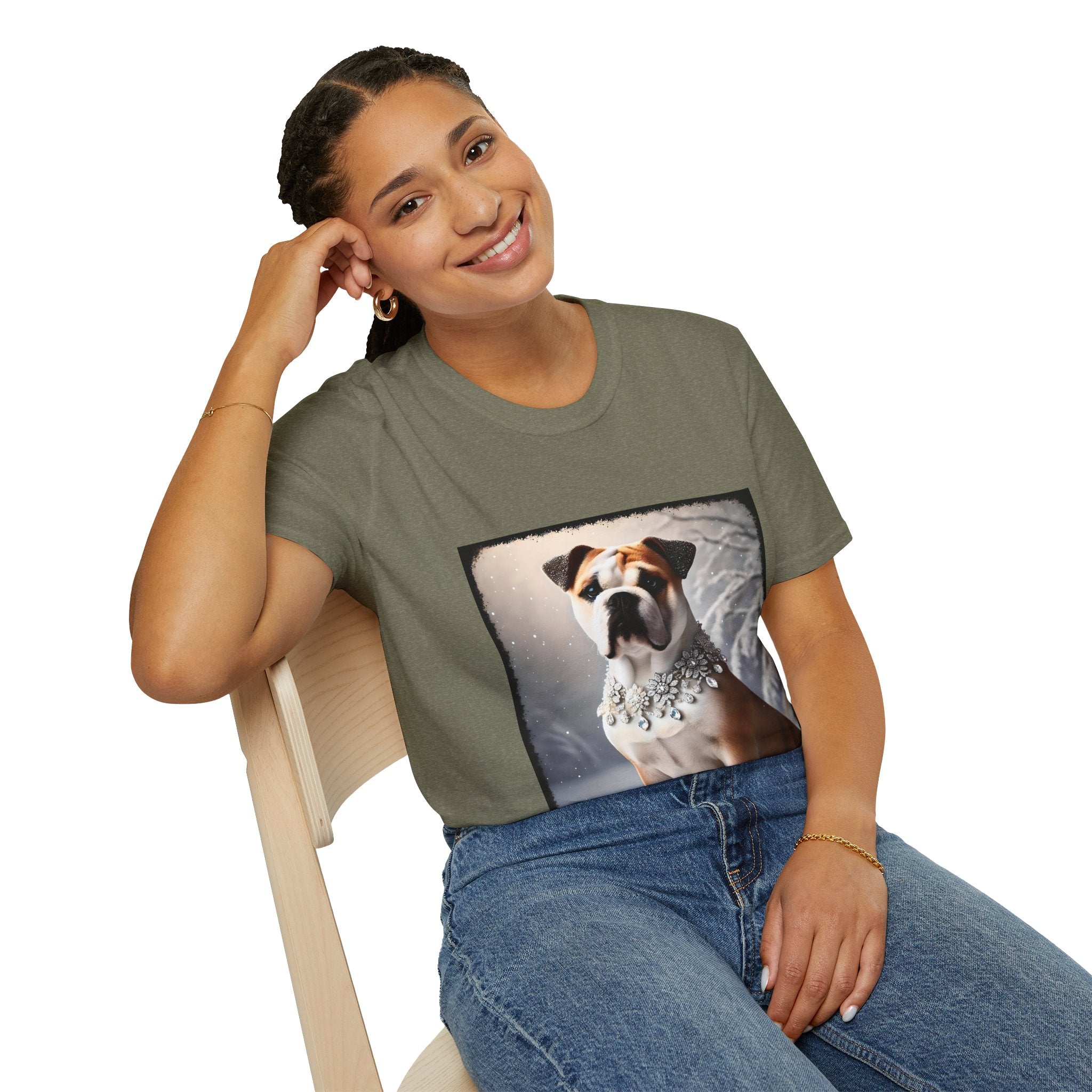 Bulldog Snow Princess Classic | Unisex Dog T-Shirt