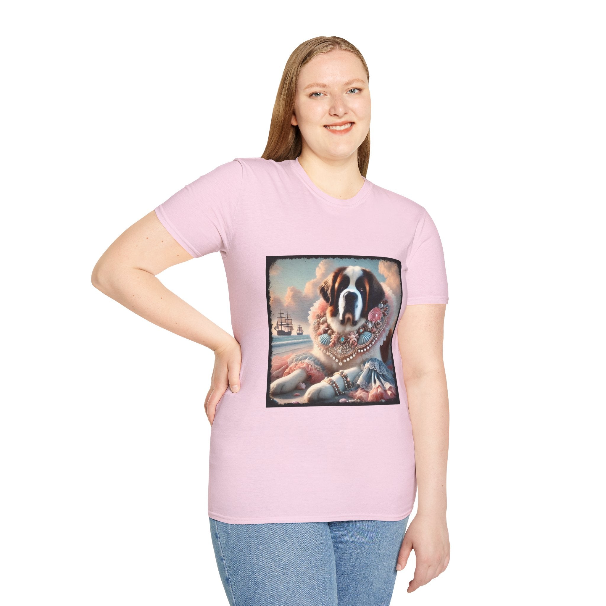 Saint Bernard Beach Beauty | Unisex Dog T-Shirt