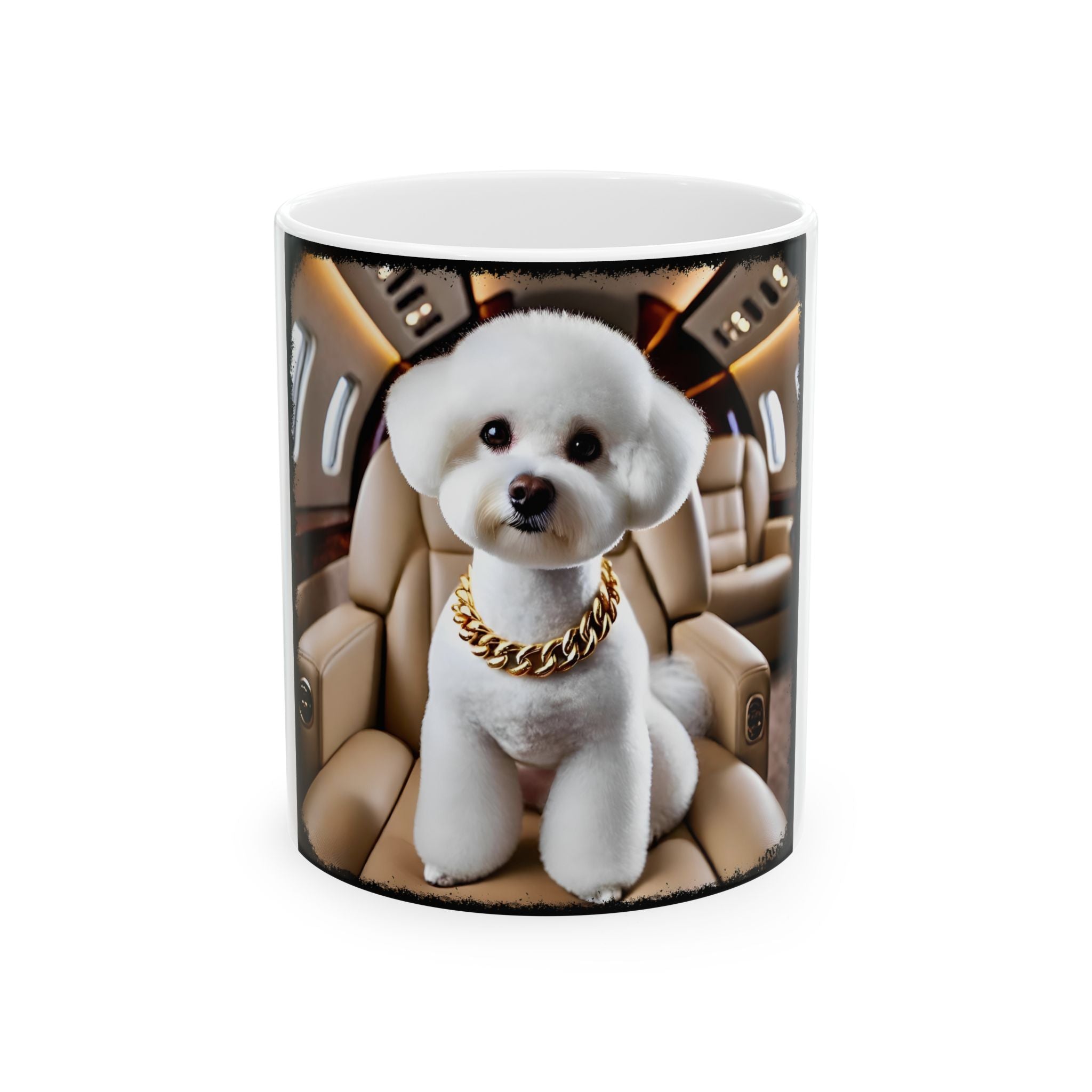 Bichon Frise Fréquent Flier | Dog Themed Ceramic Mug
