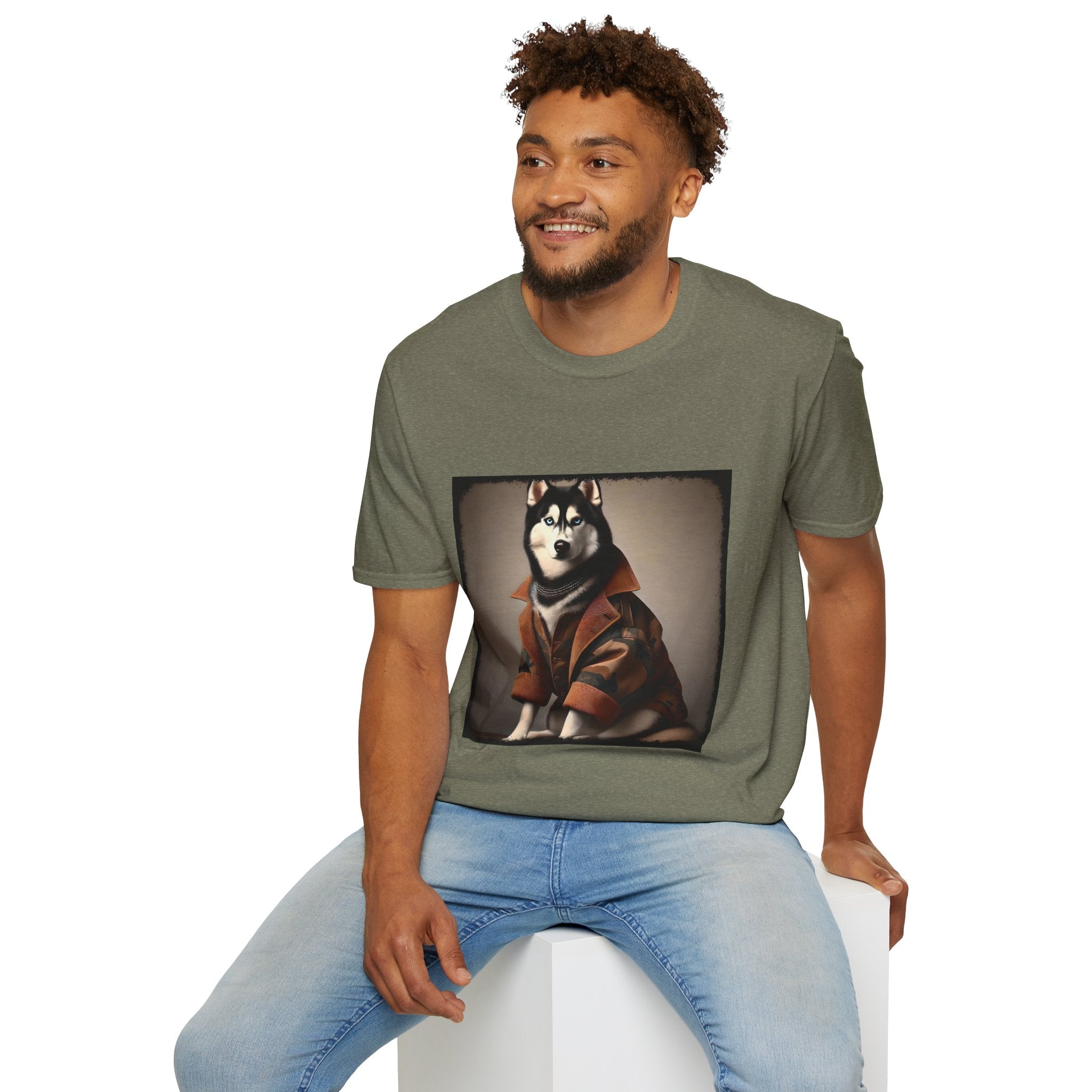 Siberian Husky Camo Cutie | Unisex Dog T-Shirt